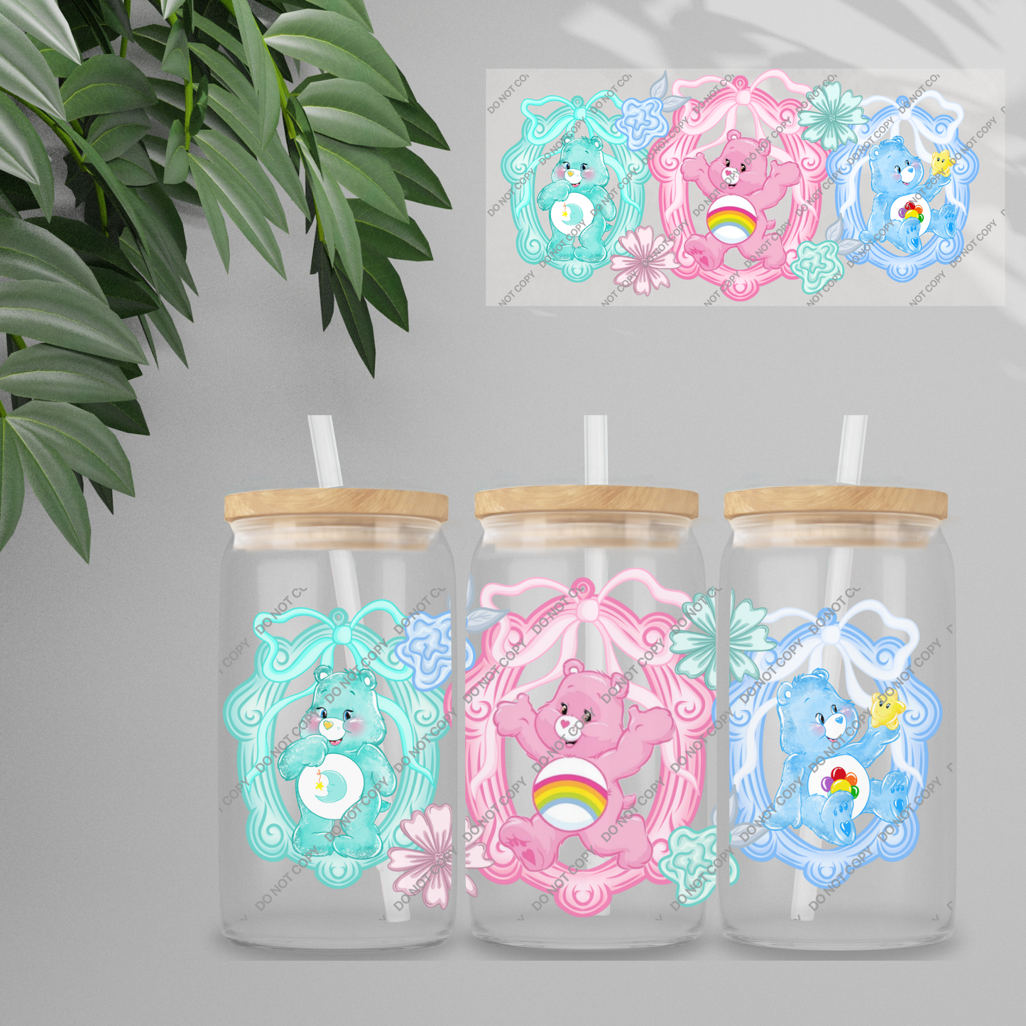 Double Sided UVDTF Wrap | 16oz Tumbler Transfer | 24cm x 11cm | characters 127