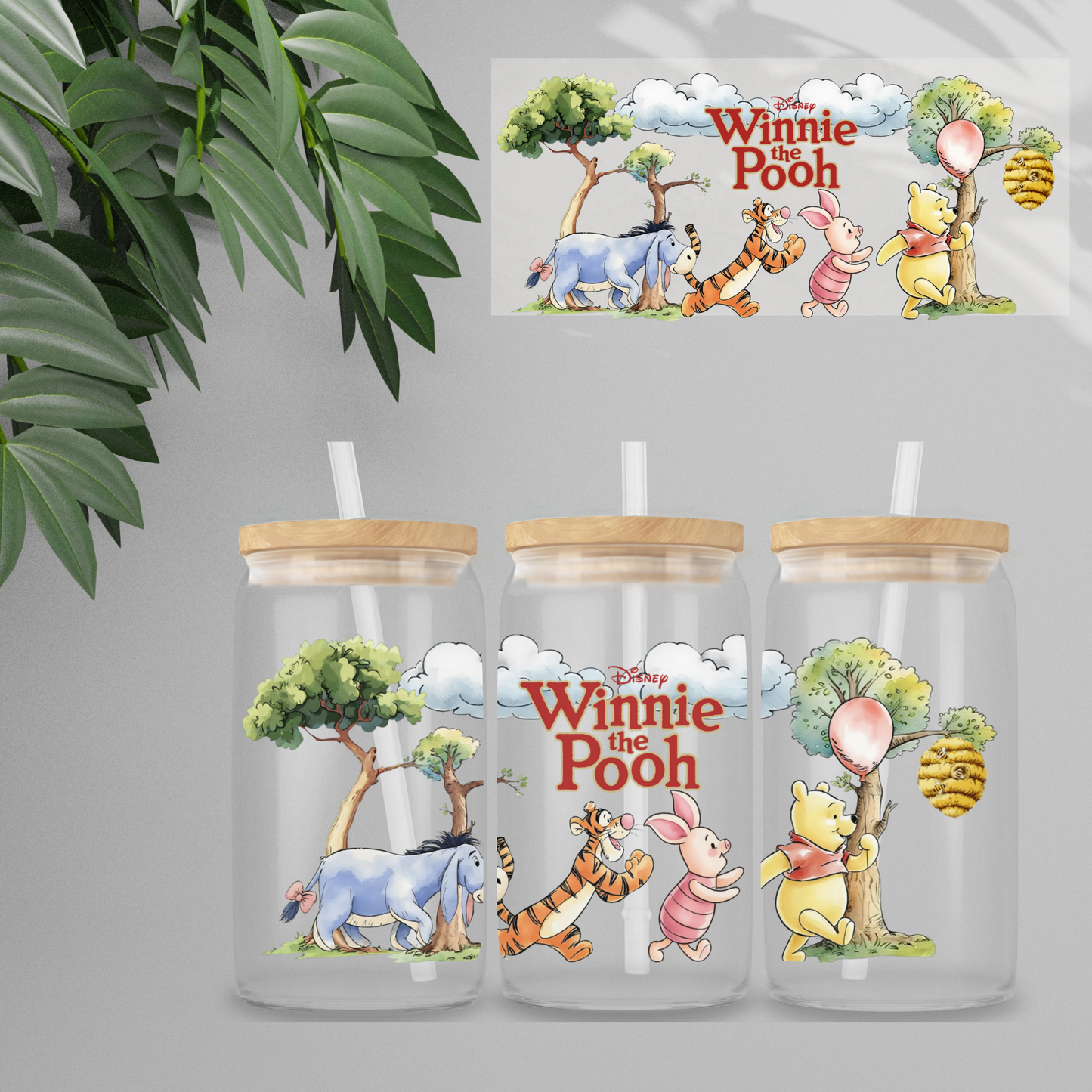 Double Sided UVDTF Wrap | 16oz Tumbler Transfer | 24cm x 11cm | Honey Bear & Friends | 22