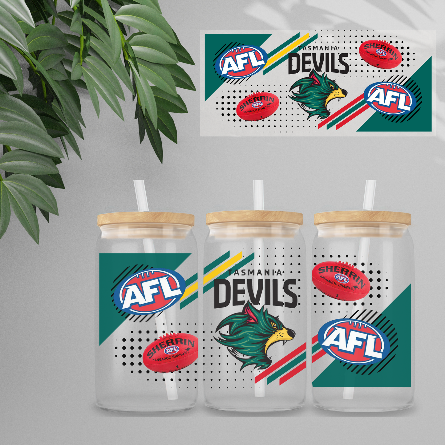 Double Sided UVDTF Wrap | 16oz Tumbler Transfer | 24cm x 11cm | Sports | 13