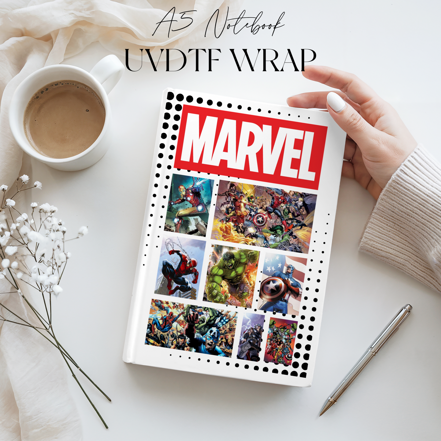 Premium A5 Notebook UVDTF Wraps | A5 Transfer | Design 8