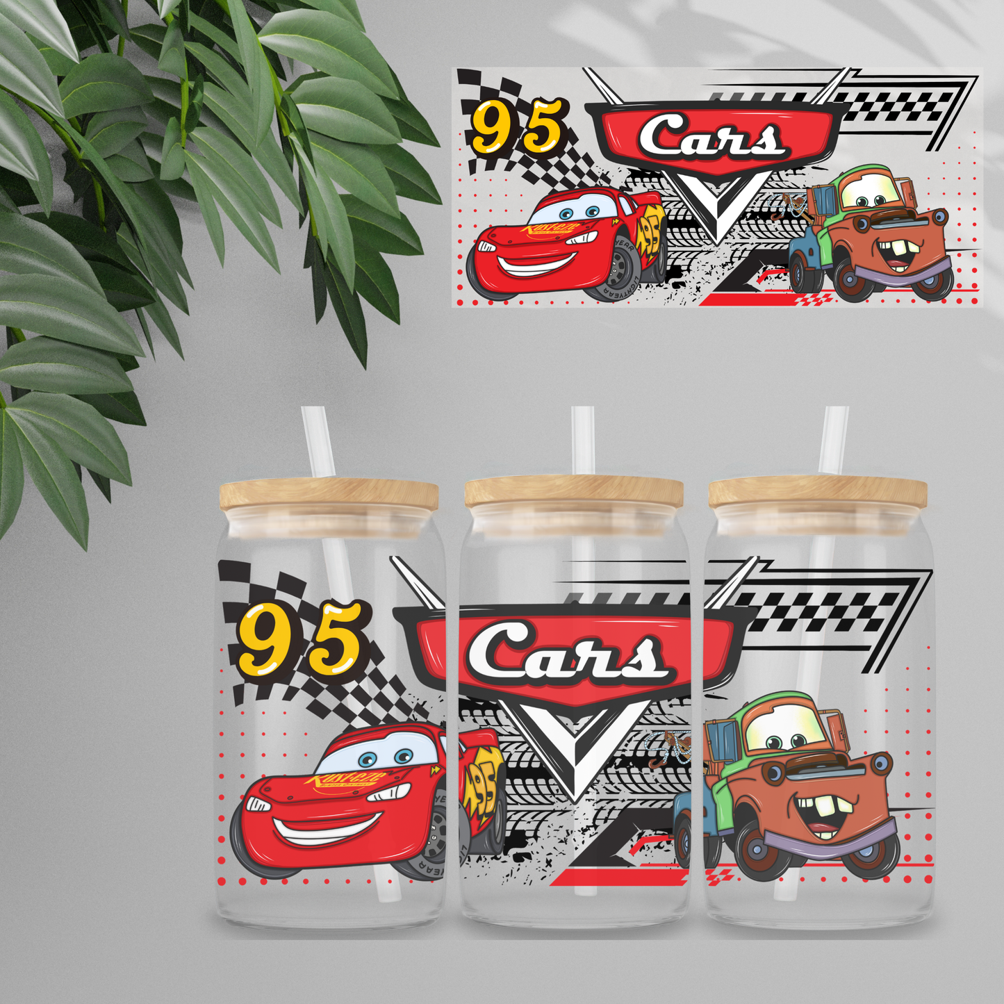 Double Sided UVDTF Wrap | 16oz Tumbler Transfer | 24cm x 11cm | characters 3