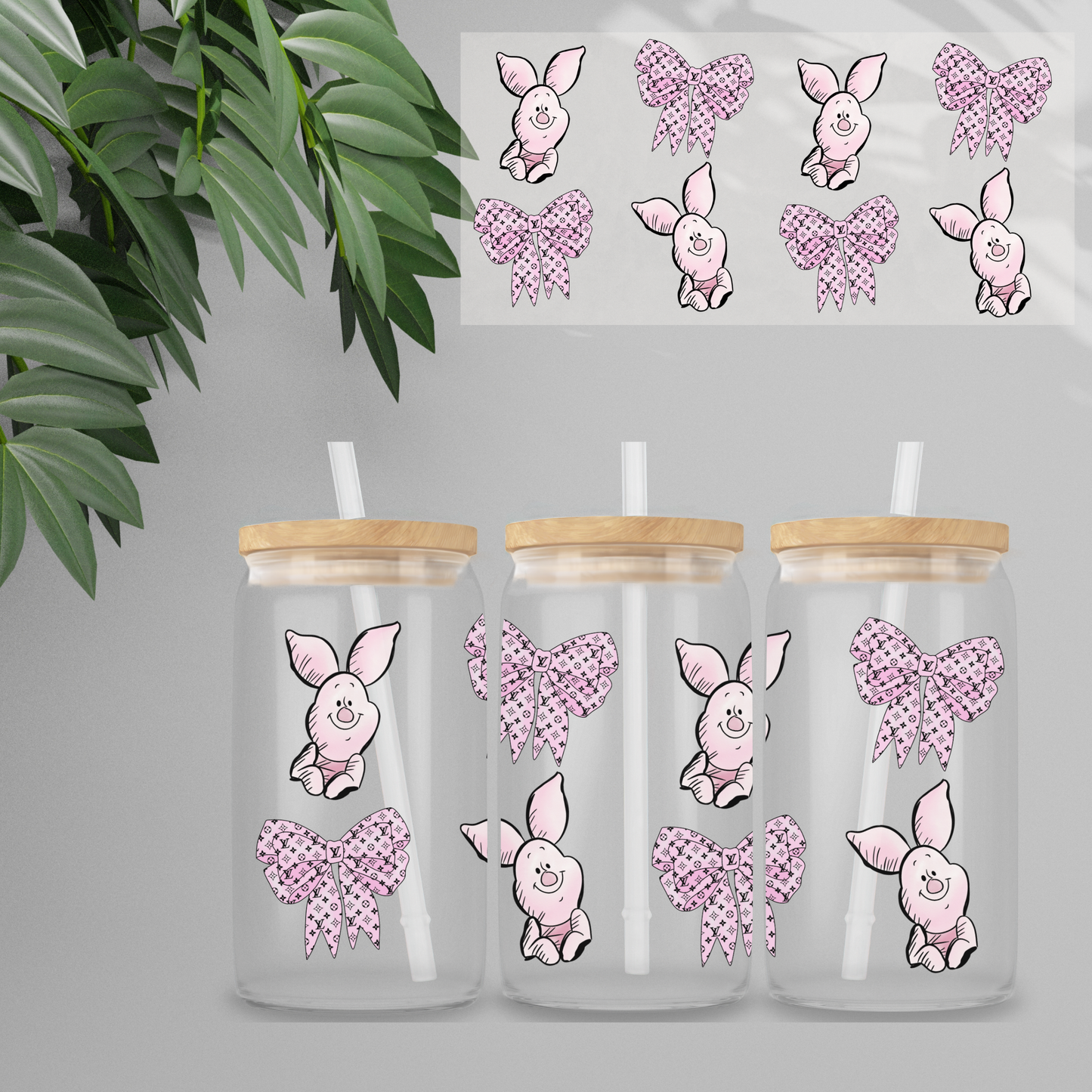 Double Sided UVDTF Wrap | 16oz Tumbler Transfer | 24cm x 11cm | Honey Bear & Friends | 113