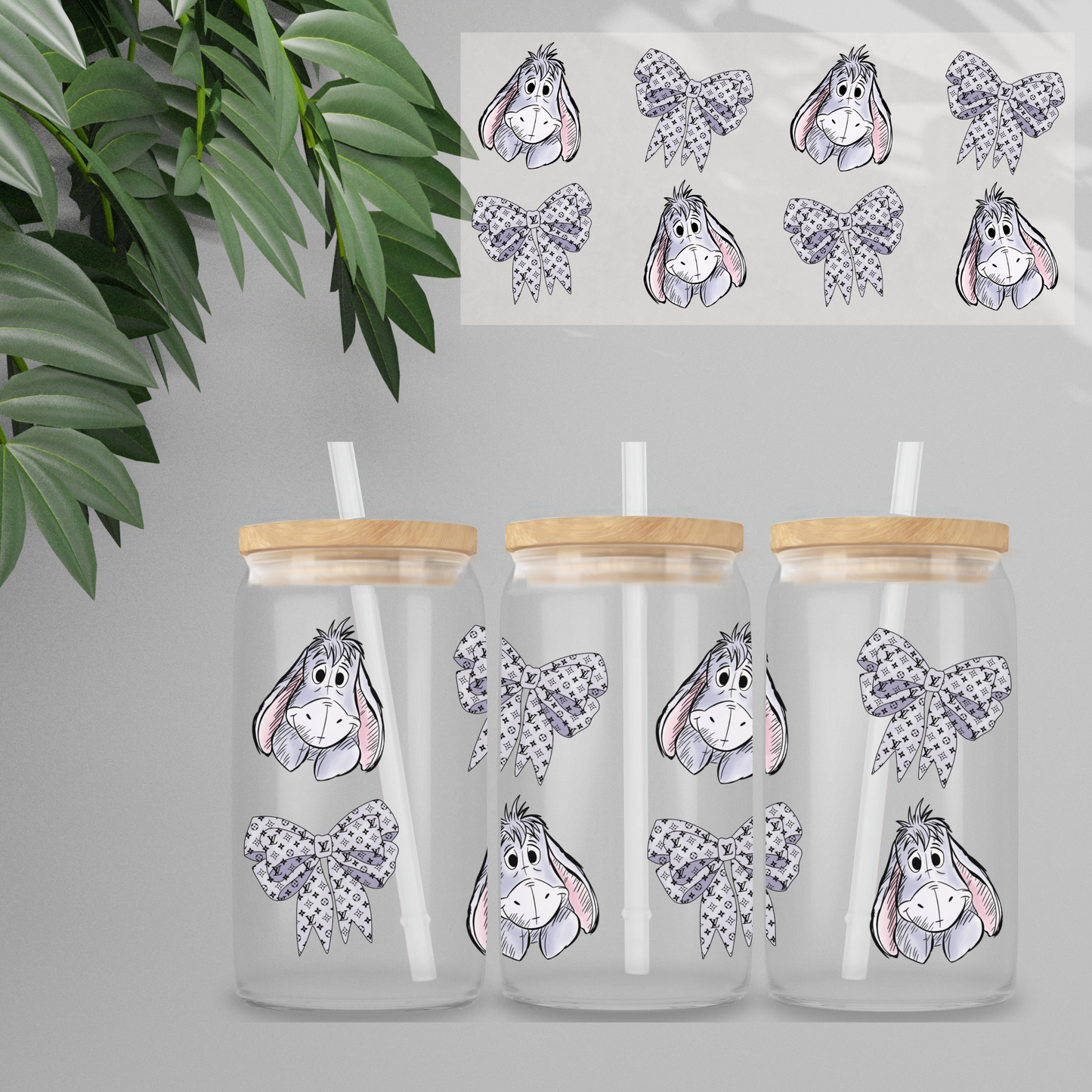 Double Sided UVDTF Wrap | 16oz Tumbler Transfer | 24cm x 11cm | Honey Bear & Friends | 112