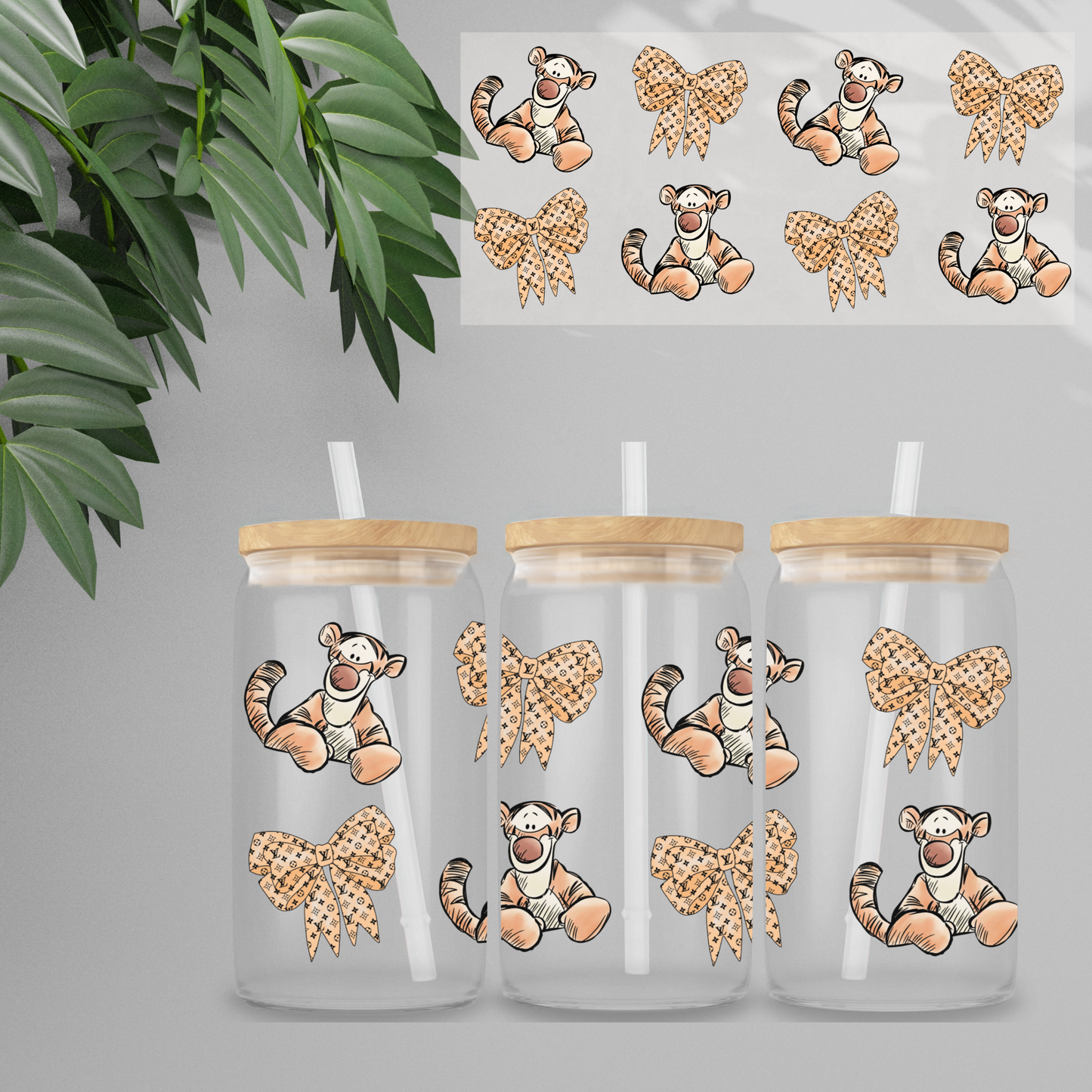 Double Sided UVDTF Wrap | 16oz Tumbler Transfer | 24cm x 11cm | Honey Bear & Friends | 111