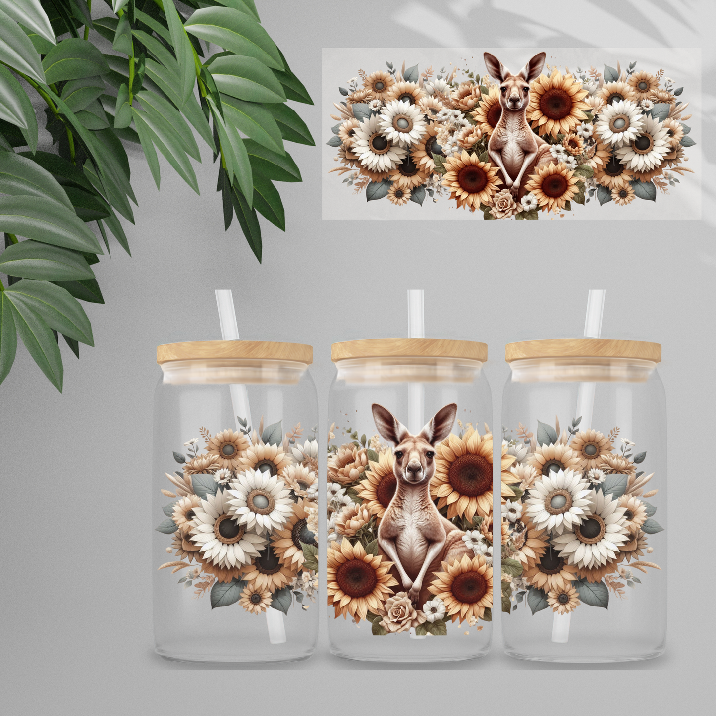 Double Sided UVDTF Wrap | 16oz Tumbler Transfer | 24cm x 11cm | Animals 15
