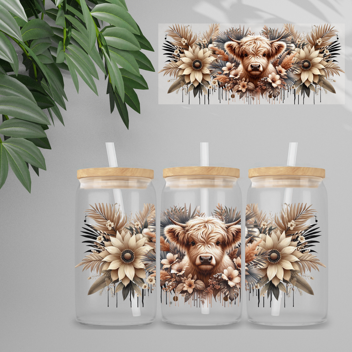 Double Sided UVDTF Wrap | 16oz Tumbler Transfer | 24cm x 11cm | Animals 11