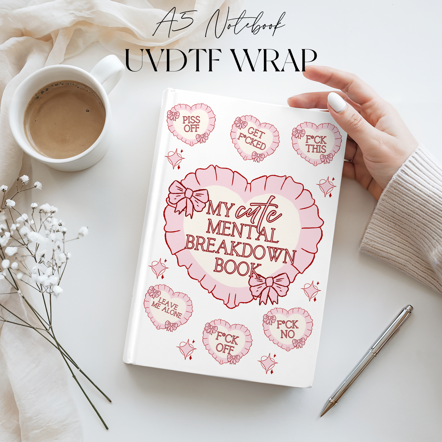 Premium A5 Notebook UVDTF Wraps | A5 Transfer | Design 40