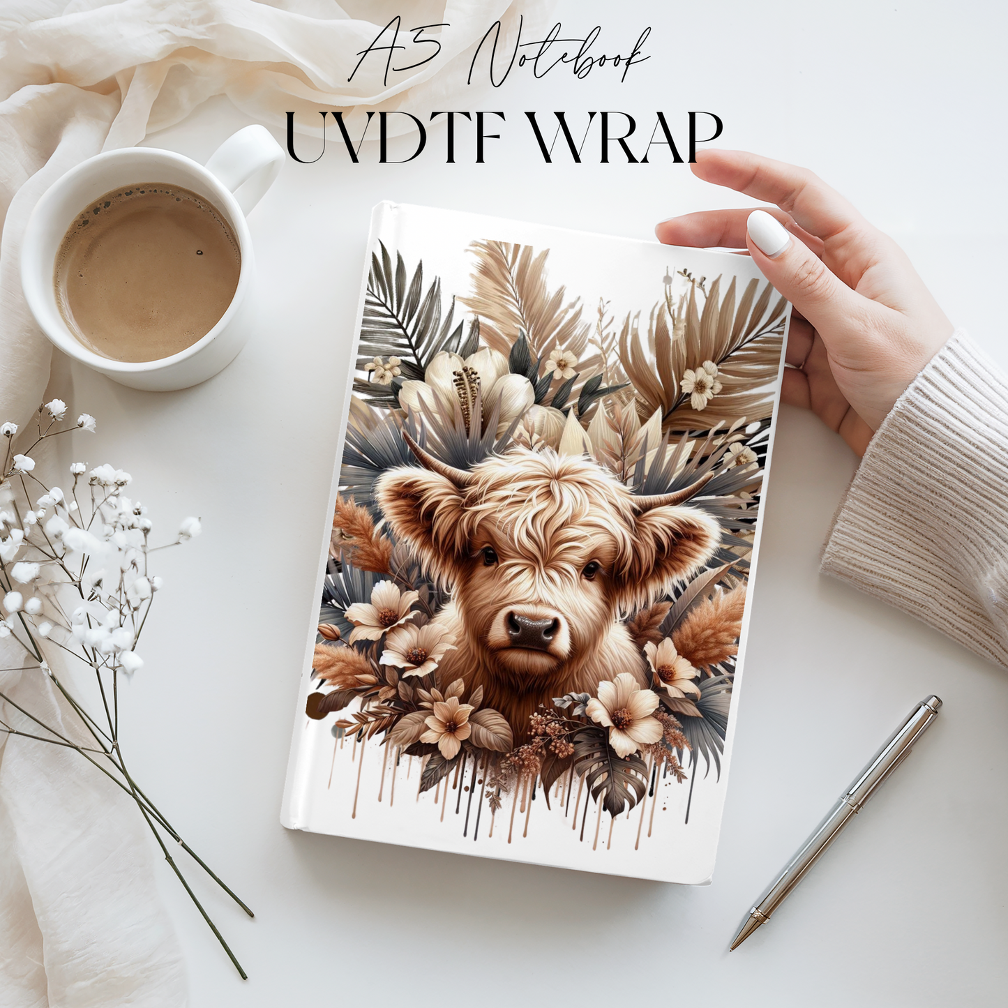 Premium A5 Notebook UVDTF Wraps | A5 Transfer | Design 36