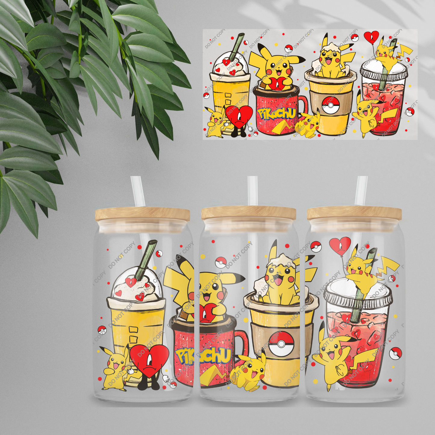 Double Sided UVDTF Wrap | 16oz Tumbler Transfer | 24cm x 11cm | characters 33