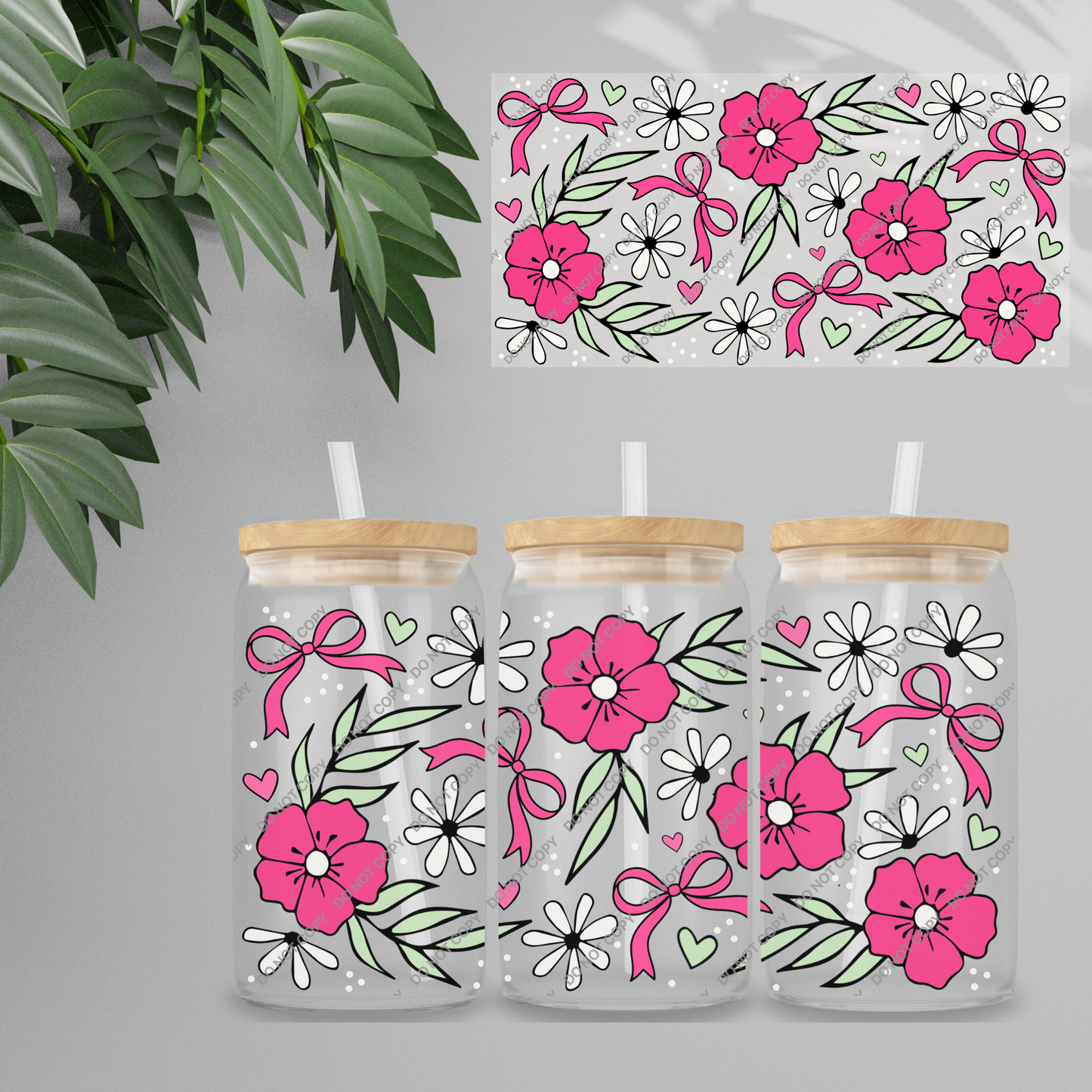 Double Sided UVDTF Wrap | 16oz Tumbler Transfer | 24cm x 11cm | Cutesy 17