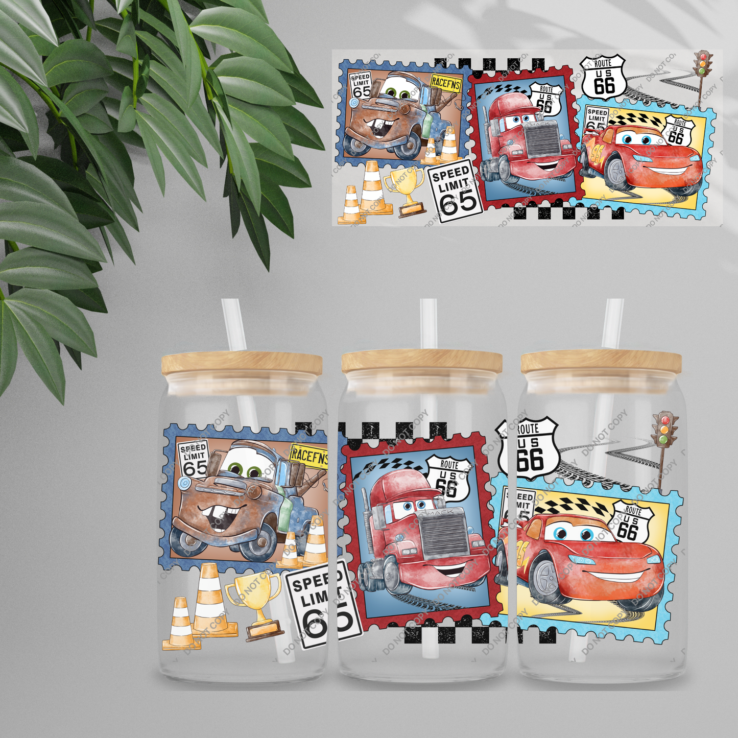 Double Sided UVDTF Wrap | 16oz Tumbler Transfer | 24cm x 11cm | characters 46