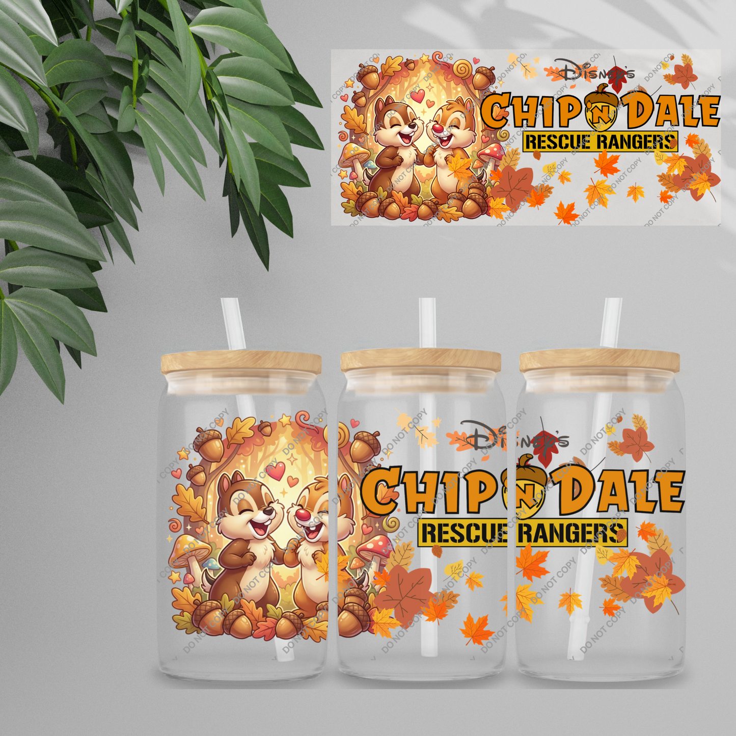 Double Sided UVDTF Wrap | 16oz Tumbler Transfer | 24cm x 11cm | characters 58