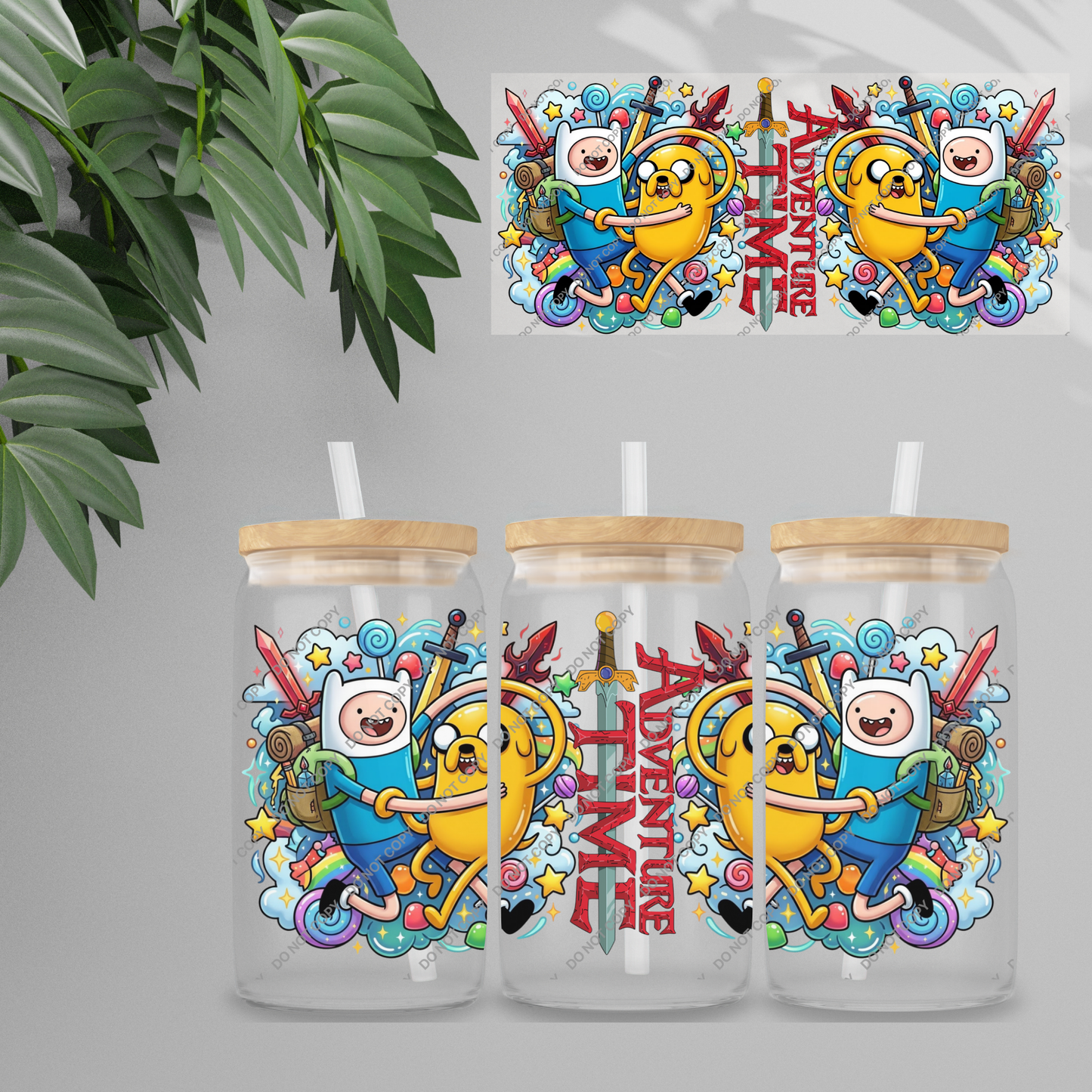Double Sided UVDTF Wrap | 16oz Tumbler Transfer | 24cm x 11cm | characters 45