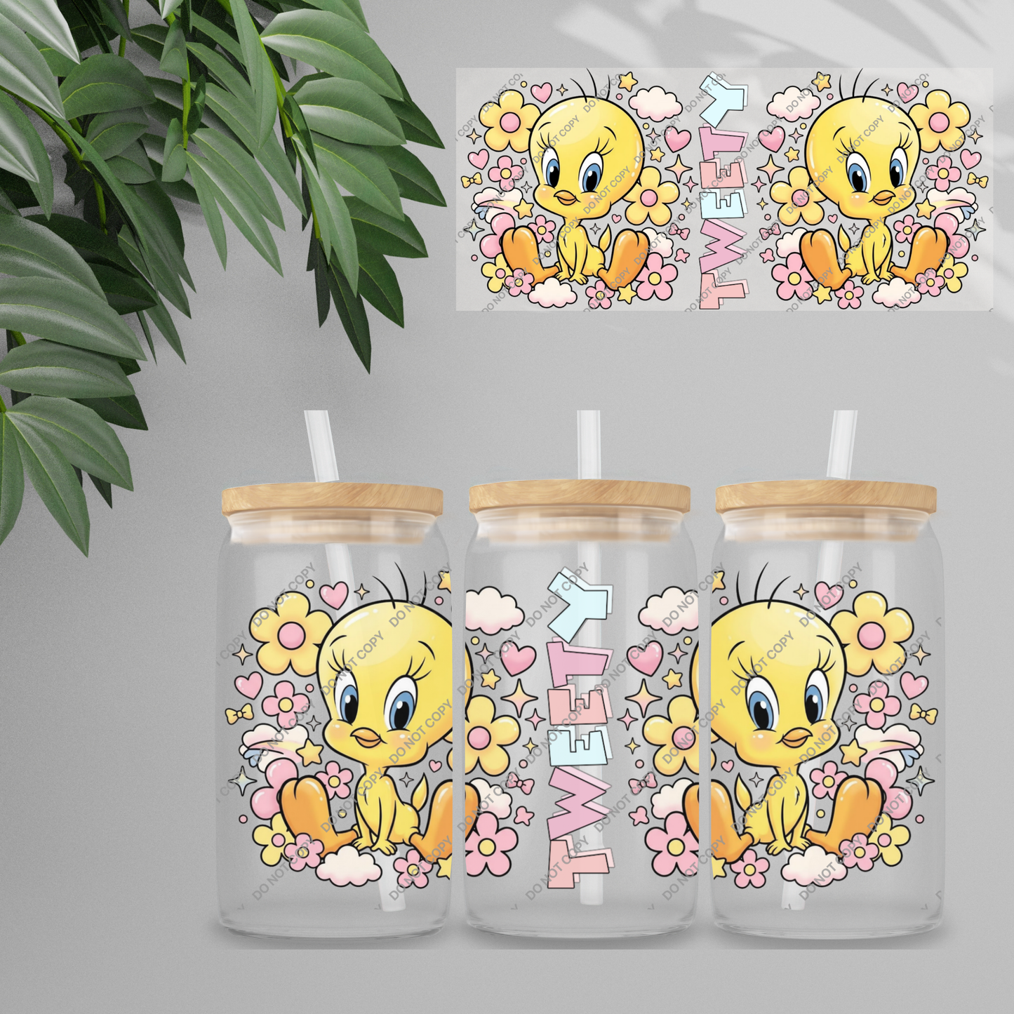 Double Sided UVDTF Wrap | 16oz Tumbler Transfer | 24cm x 11cm | characters 78