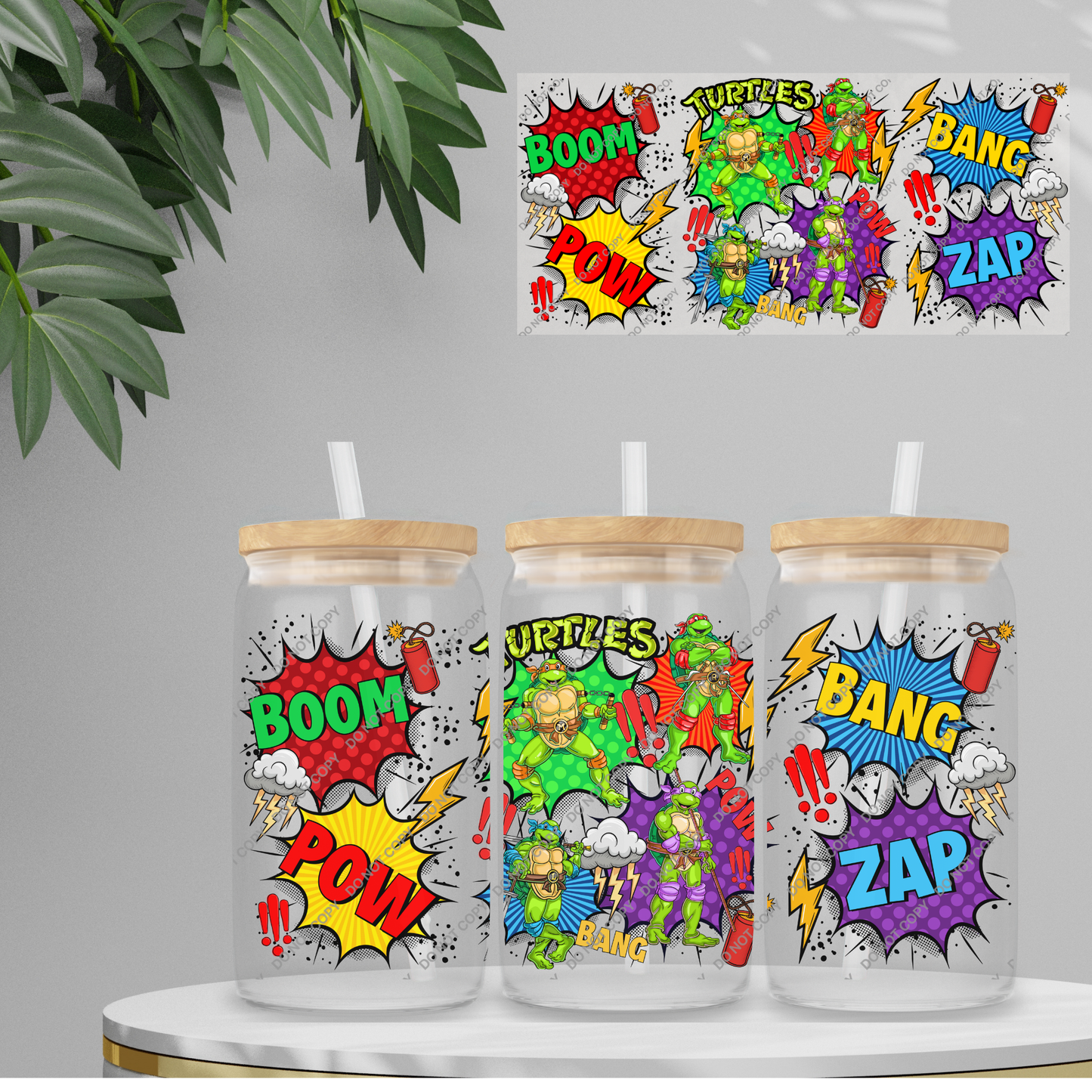 Double Sided UVDTF Wrap | 16oz Tumbler Transfer | 24cm x 11cm | characters 84