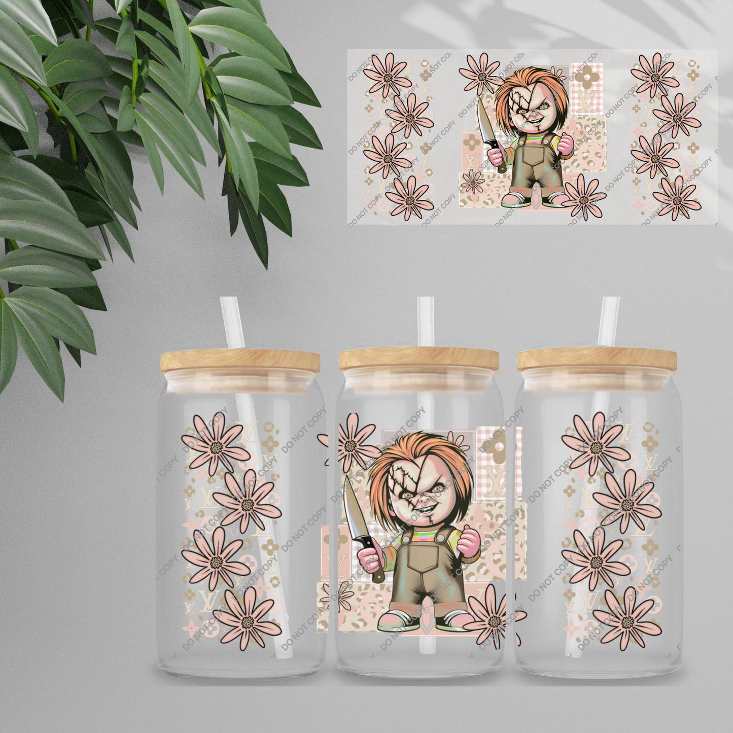 Double Sided UVDTF Wrap | 16oz Tumbler Transfer | 24cm x 11cm | characters 102