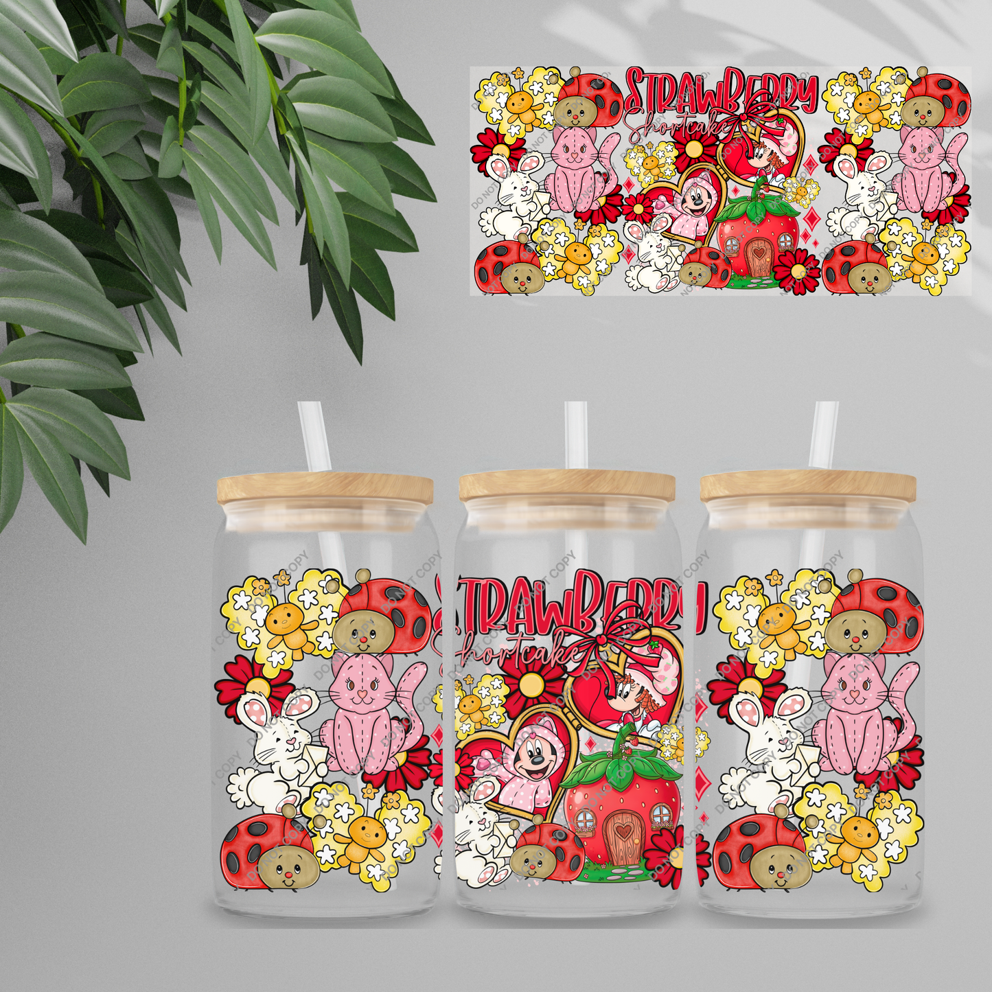 Double Sided UVDTF Wrap | 16oz Tumbler Transfer | 24cm x 11cm | characters 80
