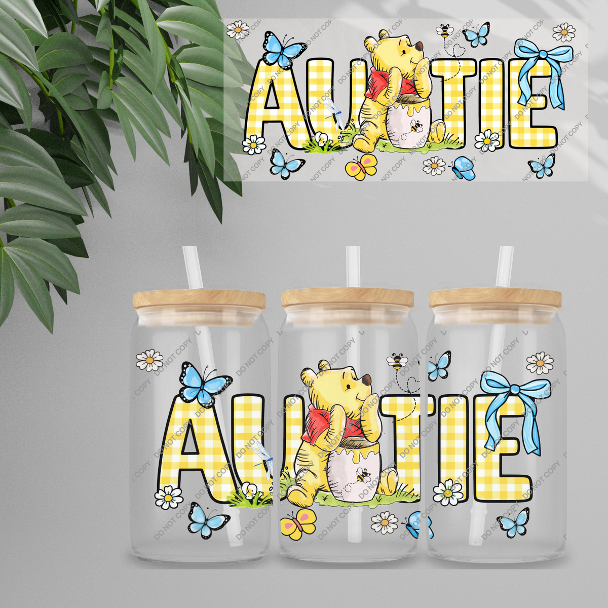 Double Sided UVDTF Wrap | 16oz Tumbler Transfer | 24cm x 11cm | Honey Bear & Friends | 119