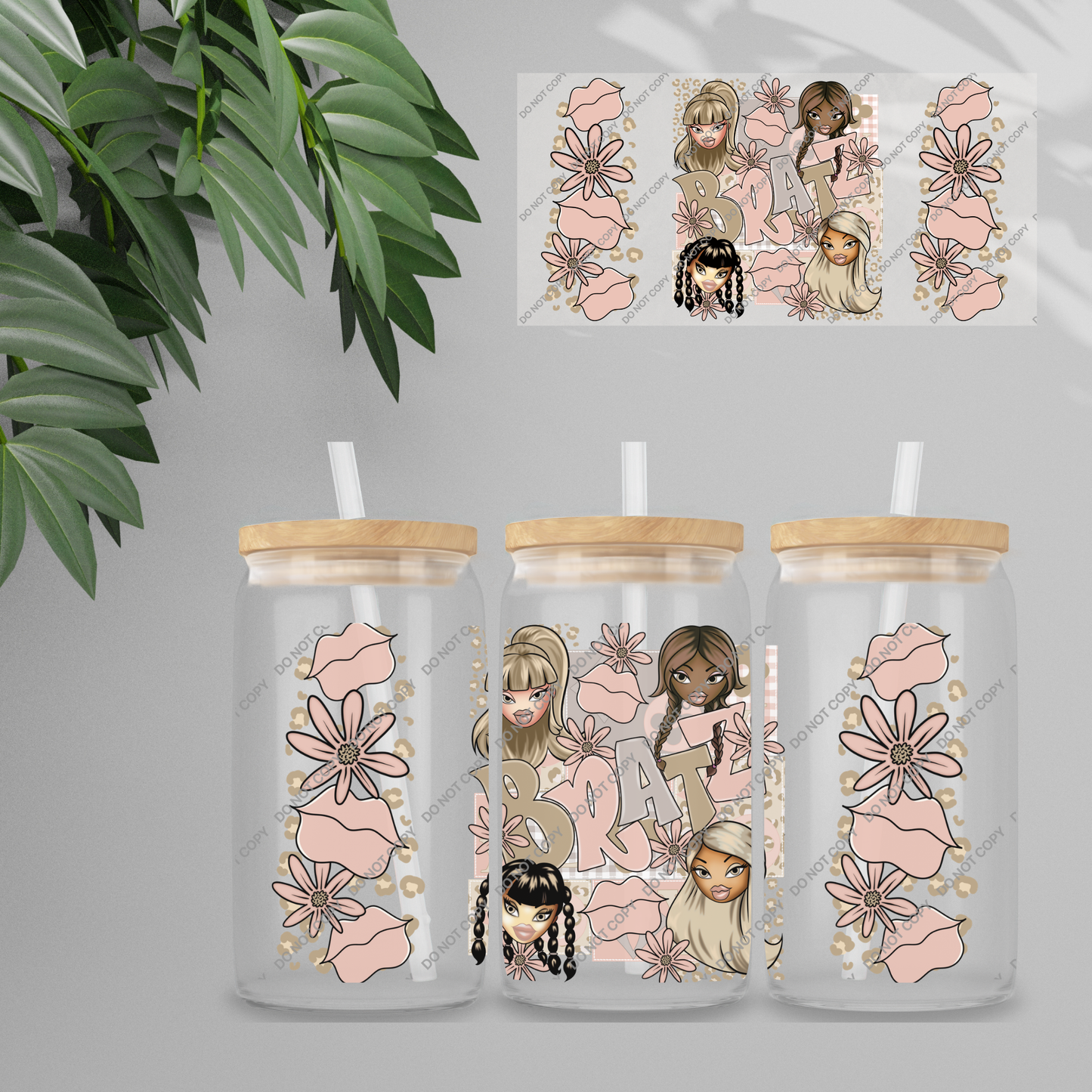 Double Sided UVDTF Wrap | 16oz Tumbler Transfer | 24cm x 11cm | characters 110