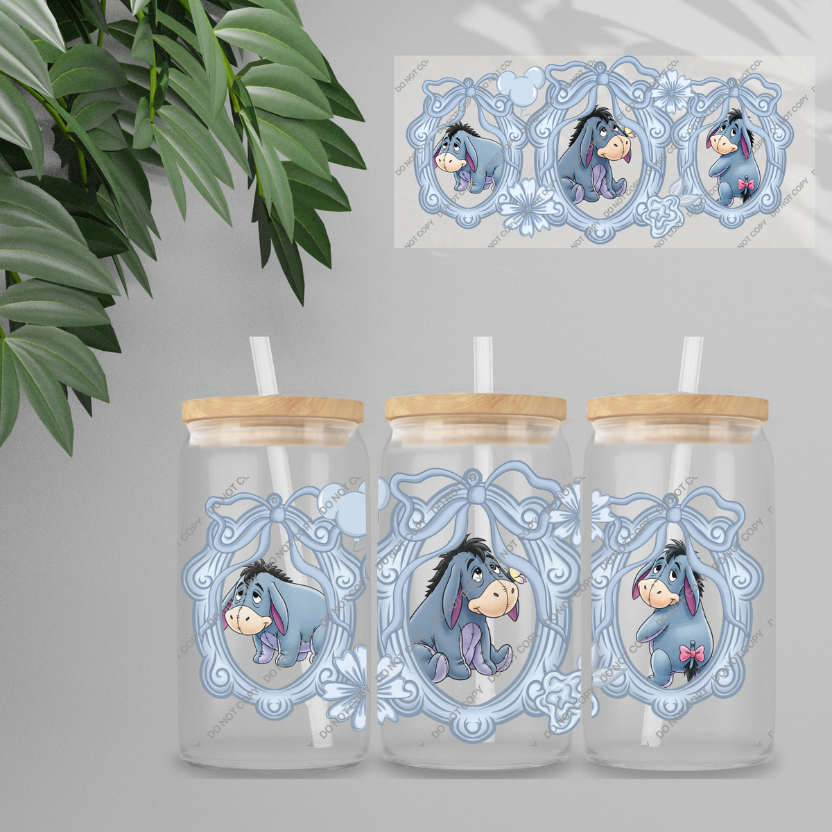 Double Sided UVDTF Wrap | 16oz Tumbler Transfer | 24cm x 11cm | Honey Bear & Friends | 124