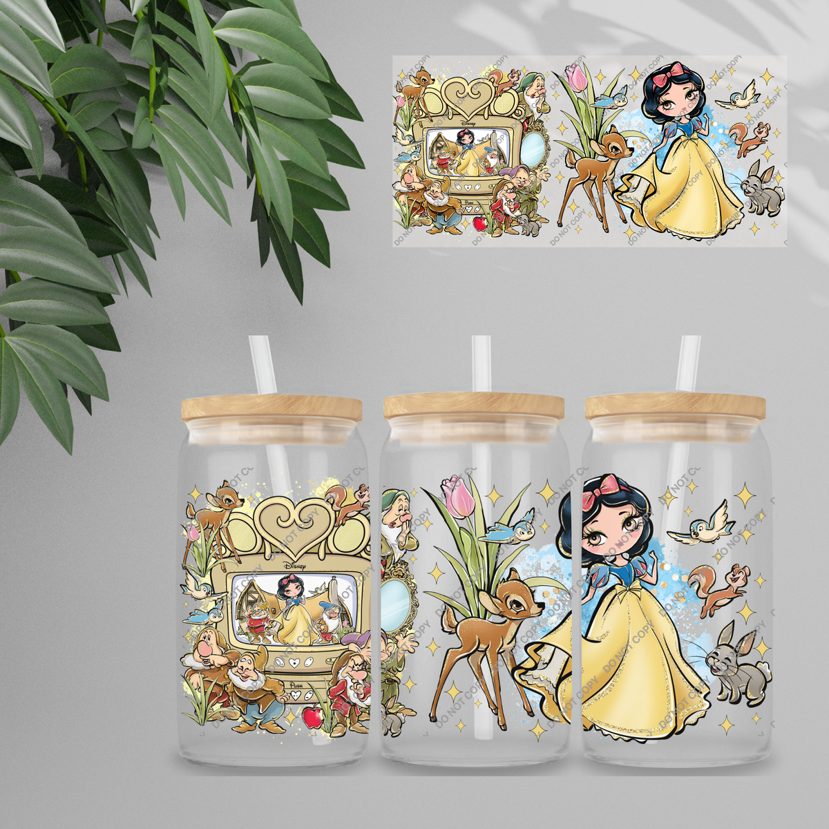 Double Sided UVDTF Wrap | 16oz Tumbler Transfer | 24cm x 11cm | characters 144