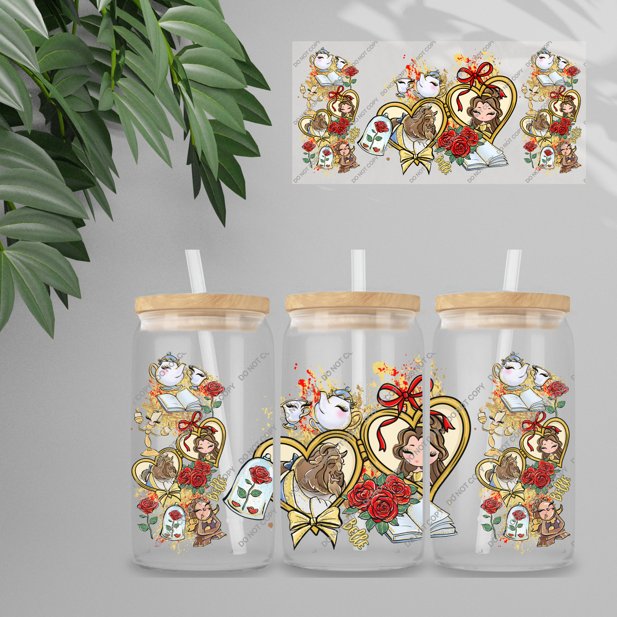 Double Sided UVDTF Wrap | 16oz Tumbler Transfer | 24cm x 11cm | characters 150