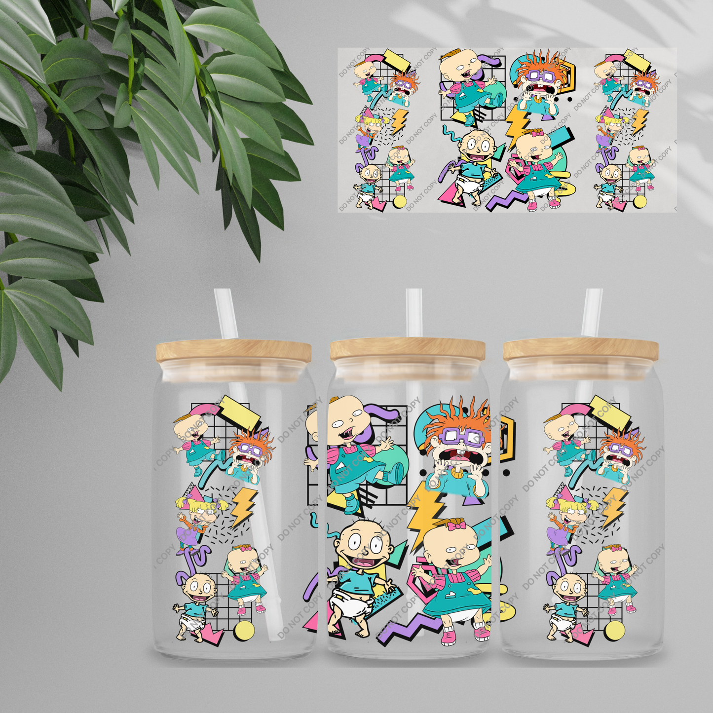 Double Sided UVDTF Wrap | 16oz Tumbler Transfer | 24cm x 11cm | characters 147