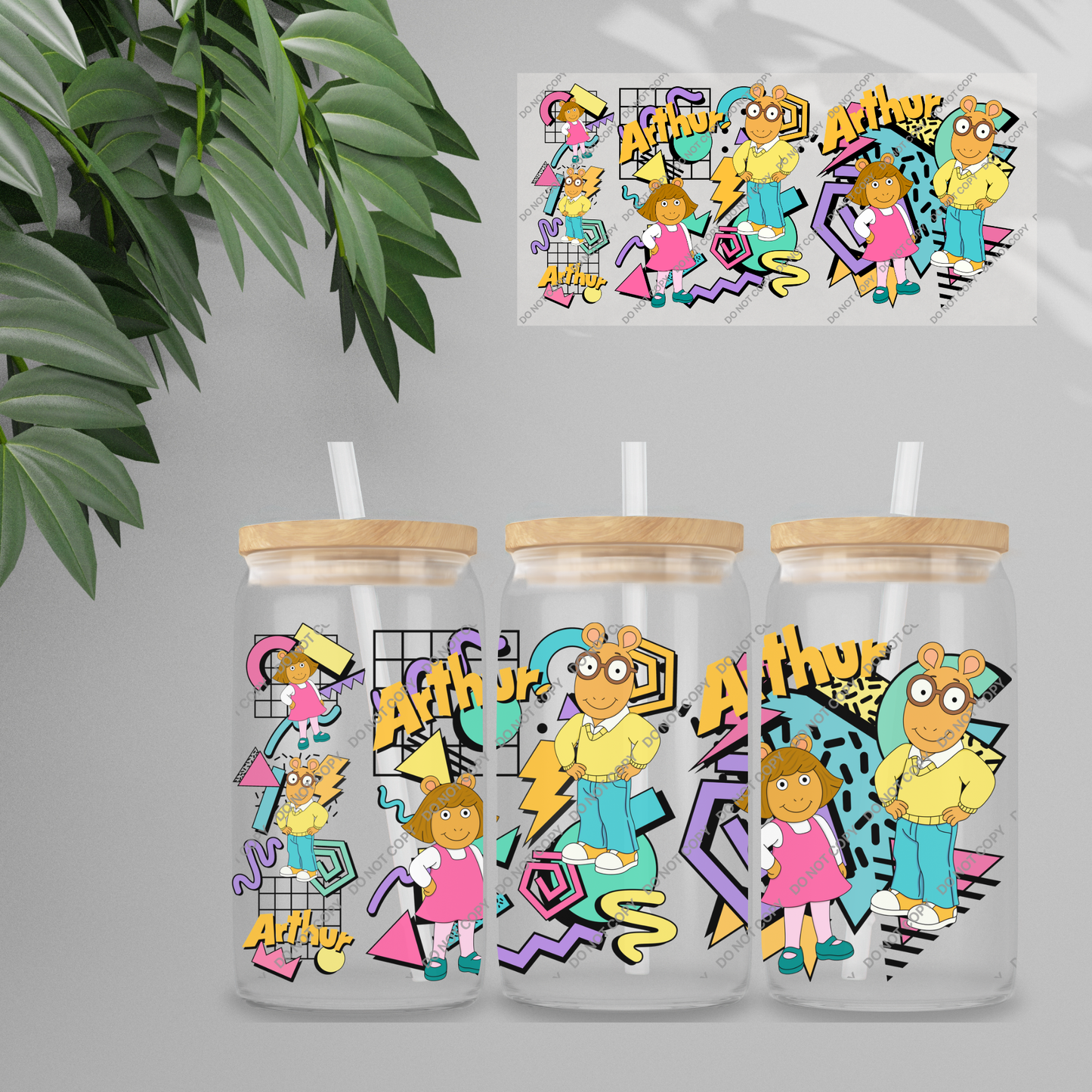 Double Sided UVDTF Wrap | 16oz Tumbler Transfer | 24cm x 11cm | characters 146