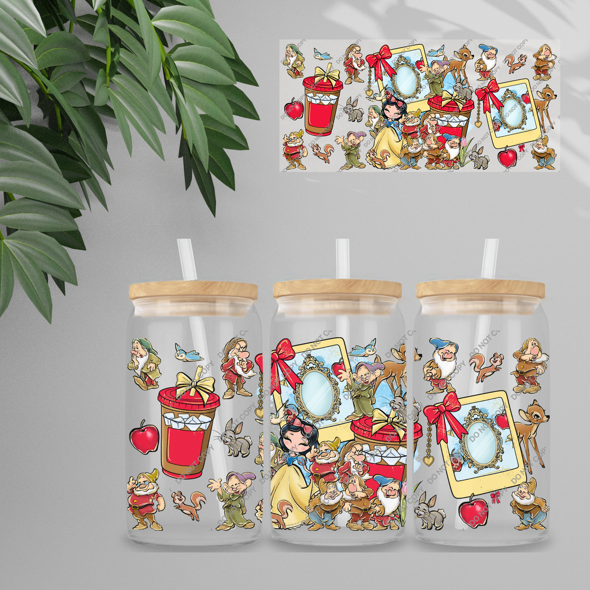 Double Sided UVDTF Wrap | 16oz Tumbler Transfer | 24cm x 11cm | characters 176