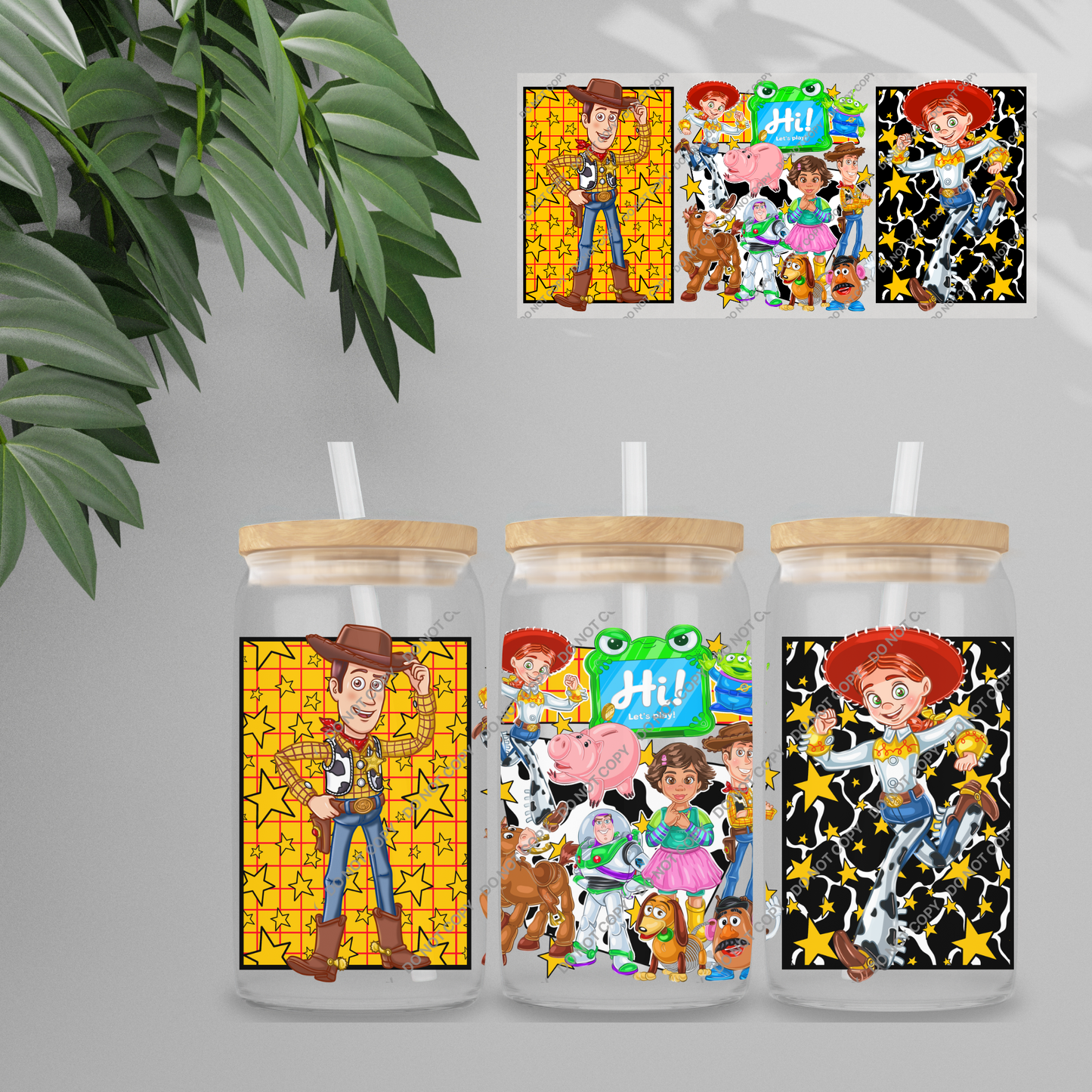 Double Sided UVDTF Wrap | 16oz Tumbler Transfer | 24cm x 11cm | characters 182