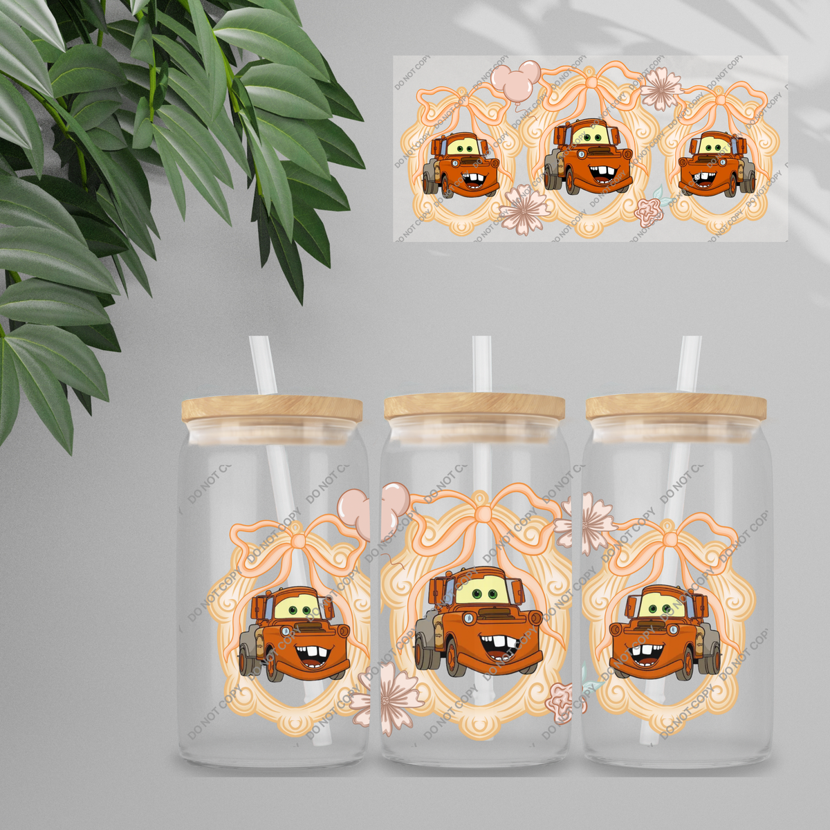 Double Sided UVDTF Wrap | 16oz Tumbler Transfer | 24cm x 11cm | characters 171