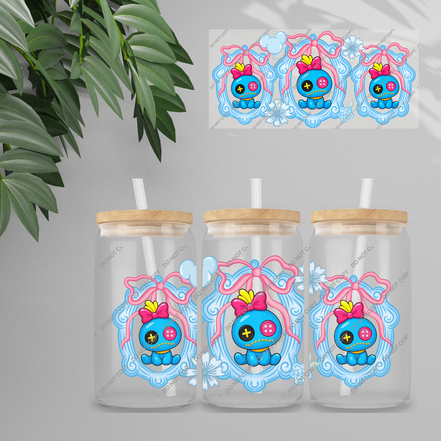 Double Sided UVDTF Wrap | 16oz Tumbler Transfer | 24cm x 11cm | characters 163