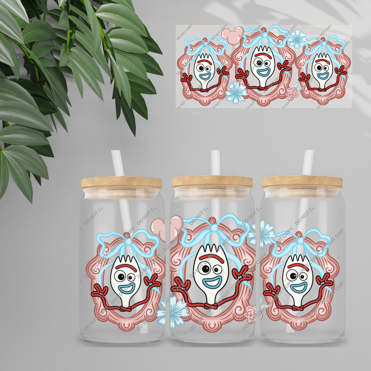 Double Sided UVDTF Wrap | 16oz Tumbler Transfer | 24cm x 11cm | characters 162