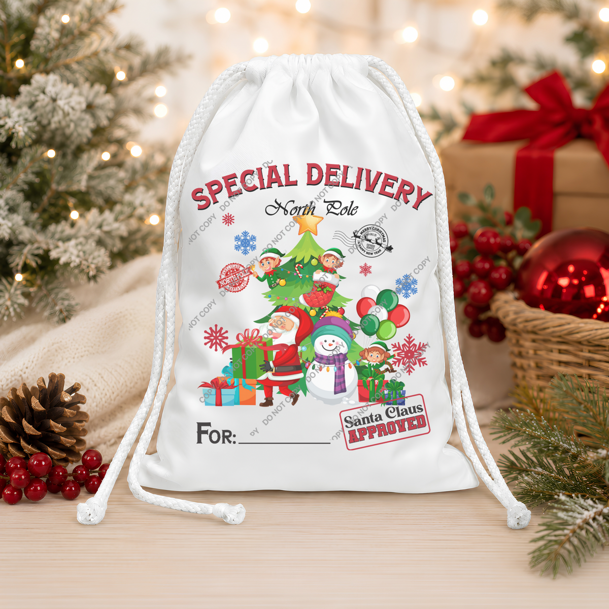 Santa Sack DTF Heat Transfer | 25cm Transfer | Design 5