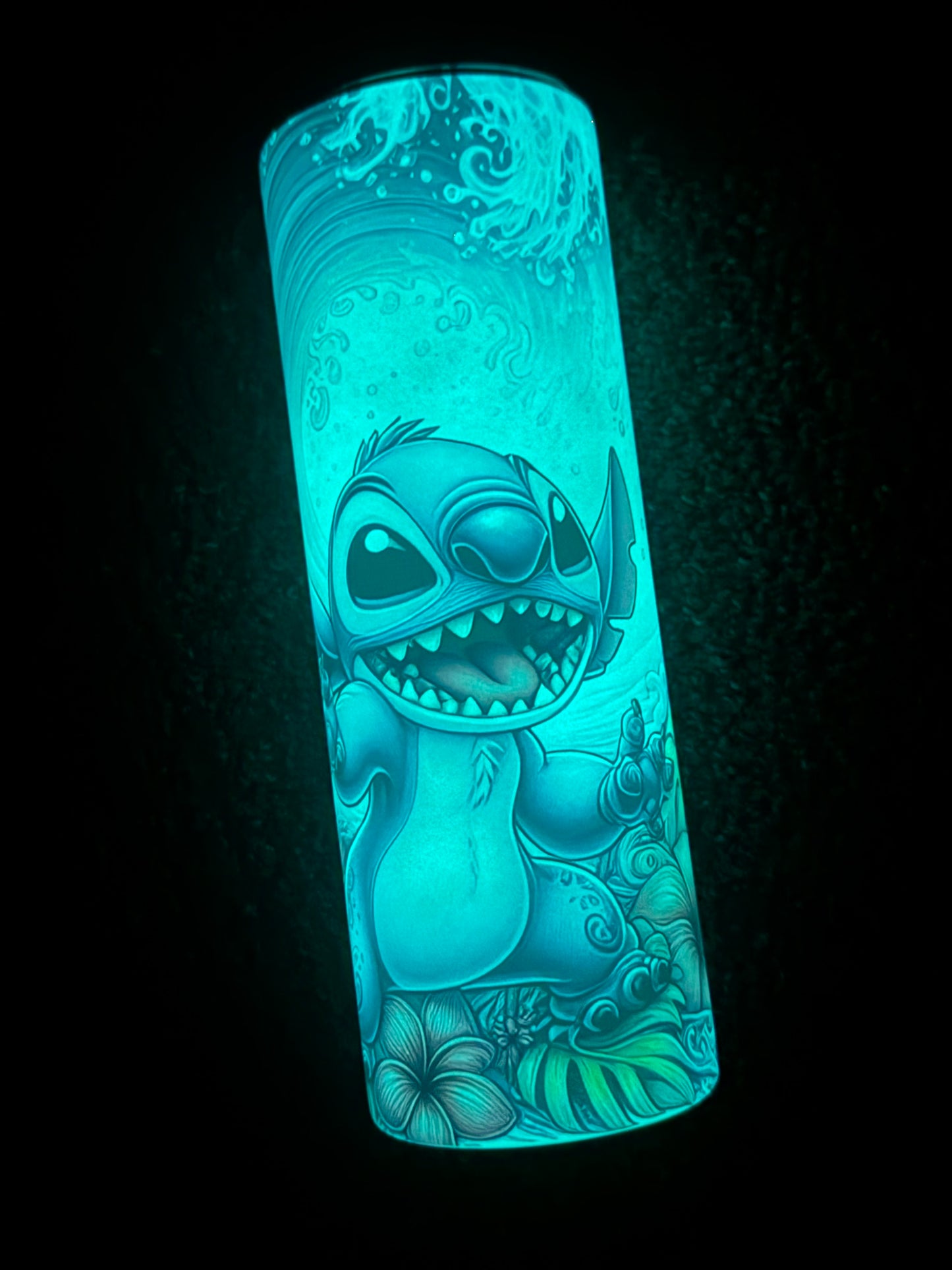 20oz Stainless Steel Glow in dark Tumbler (Blue Alien)