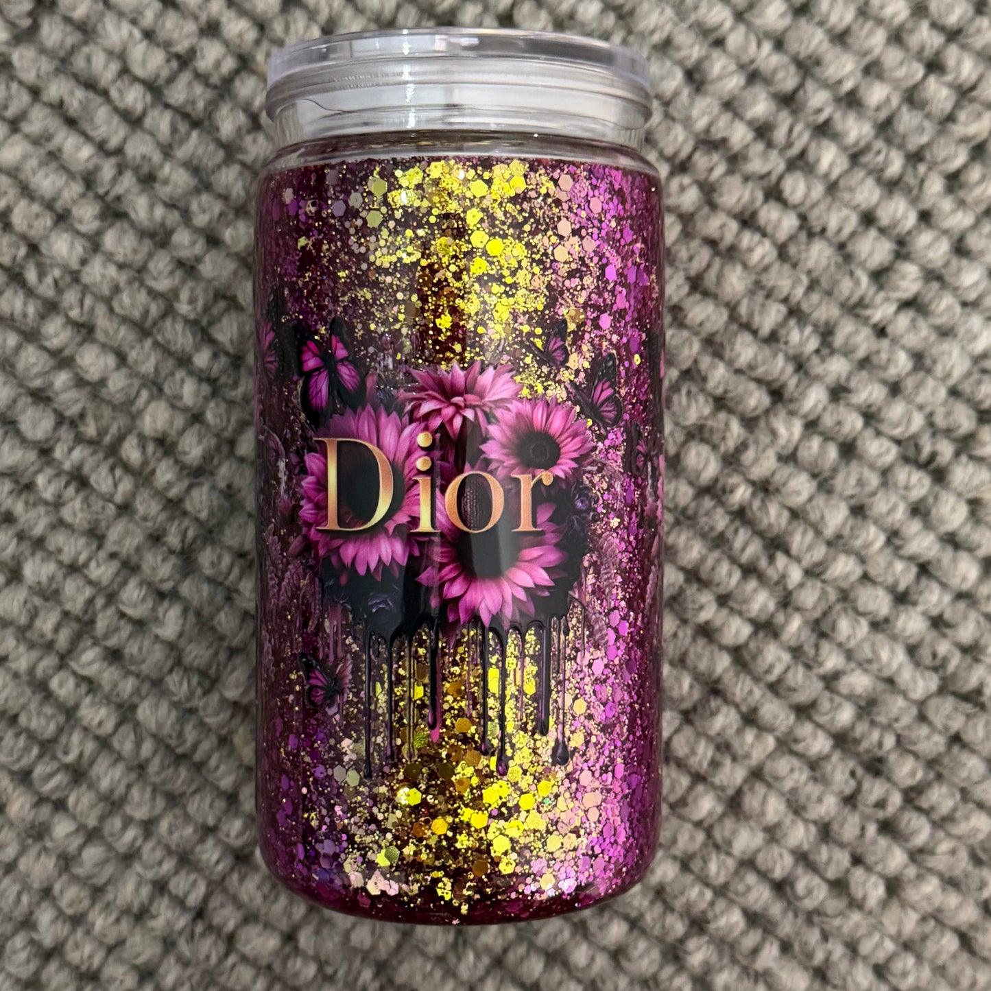 ❄️ 16oz Acrylic Snow Globe Tumbler (Designer CD)