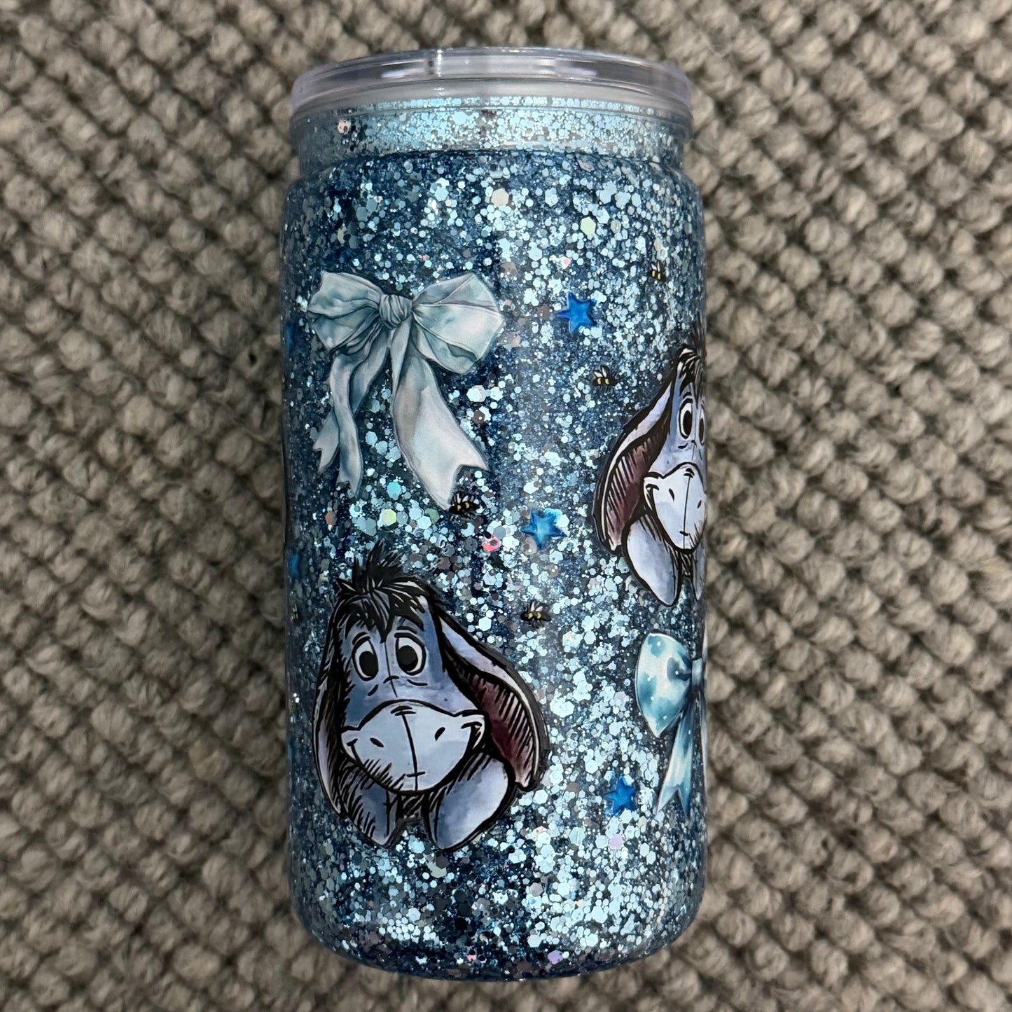 ❄️ 16oz Acrylic Snow Globe Tumbler (blue Donkey)