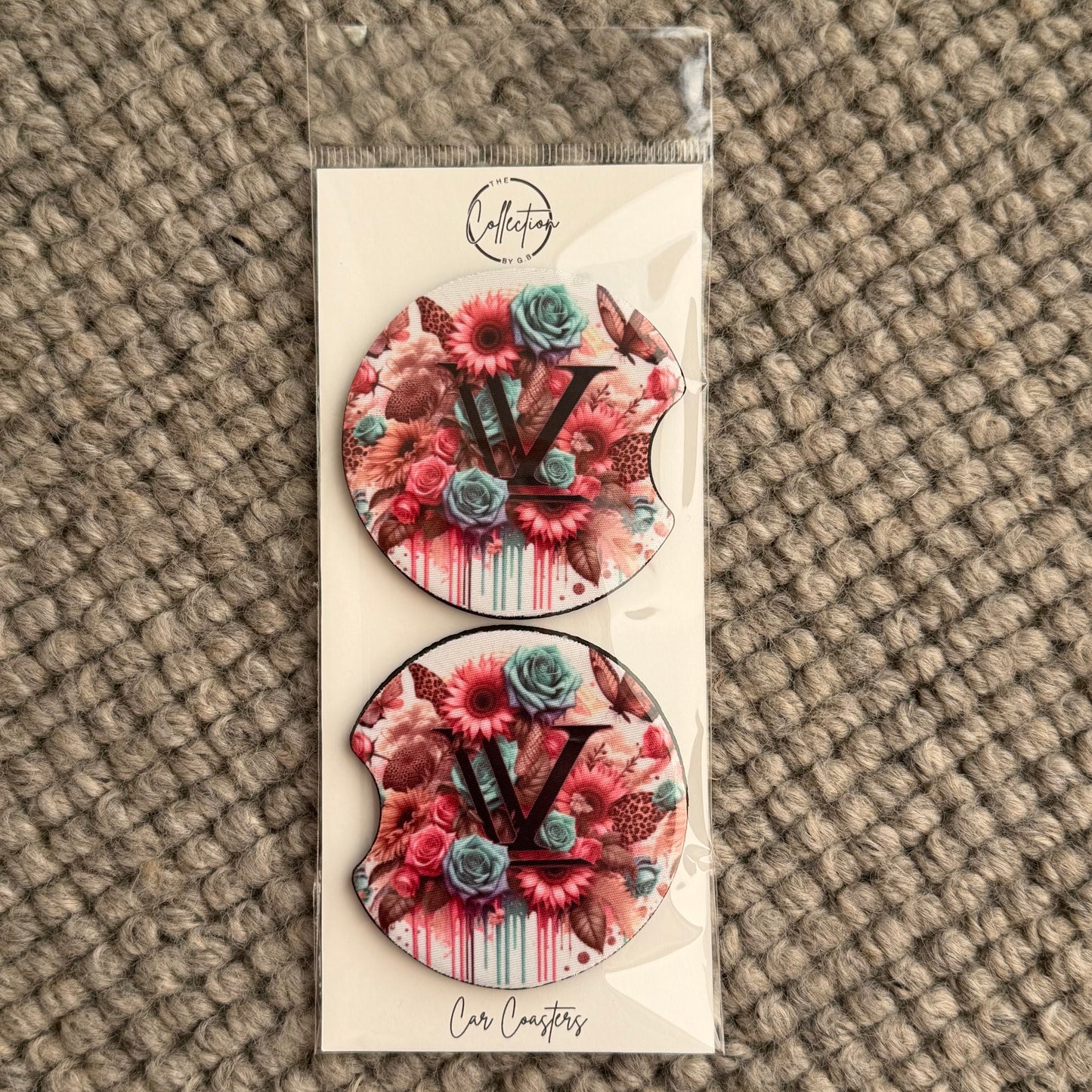Car Coaster Set (designer flowers)