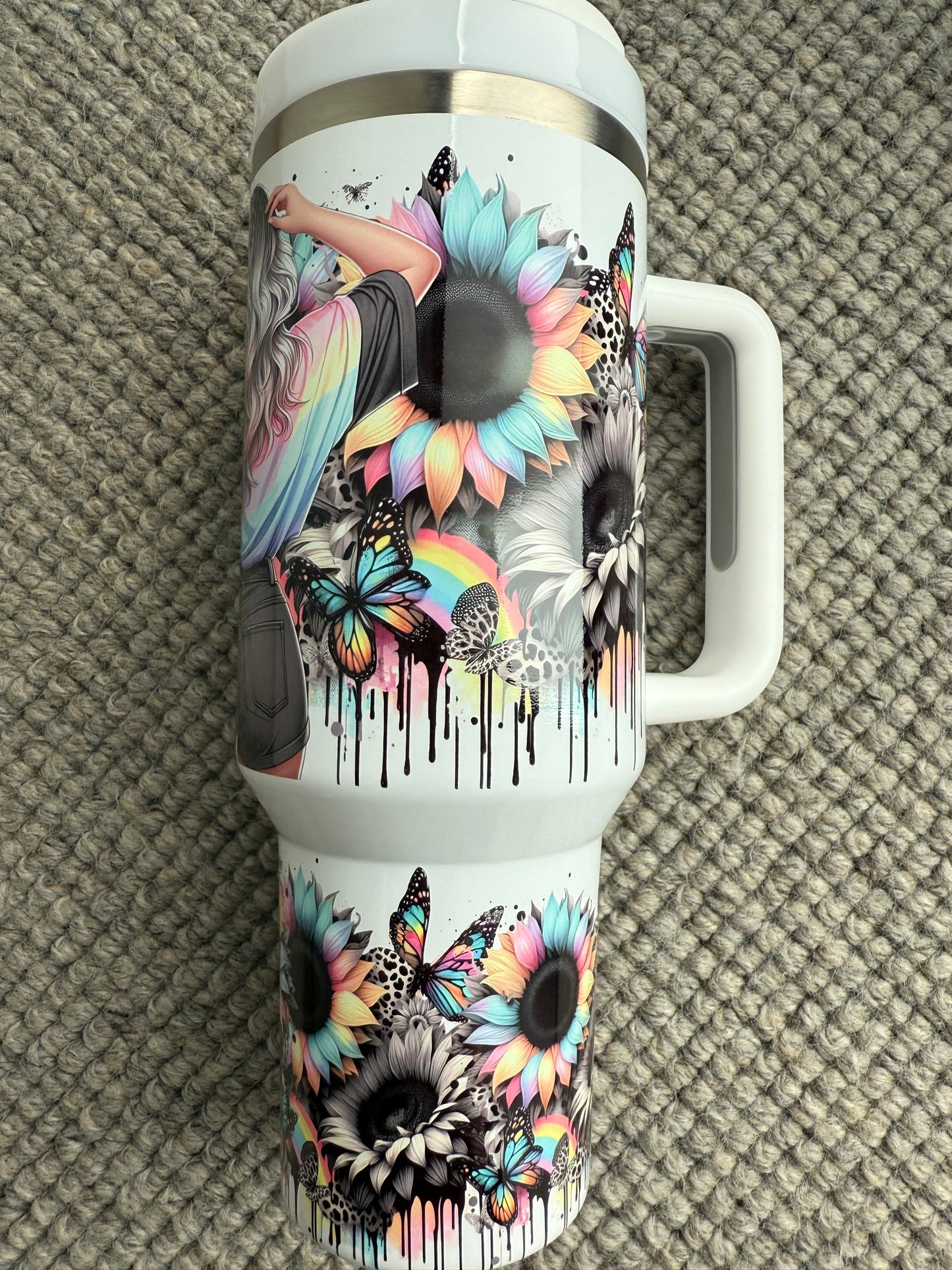 40oz Stainless Steel Tumbler (Pastel Tattoo Girl)