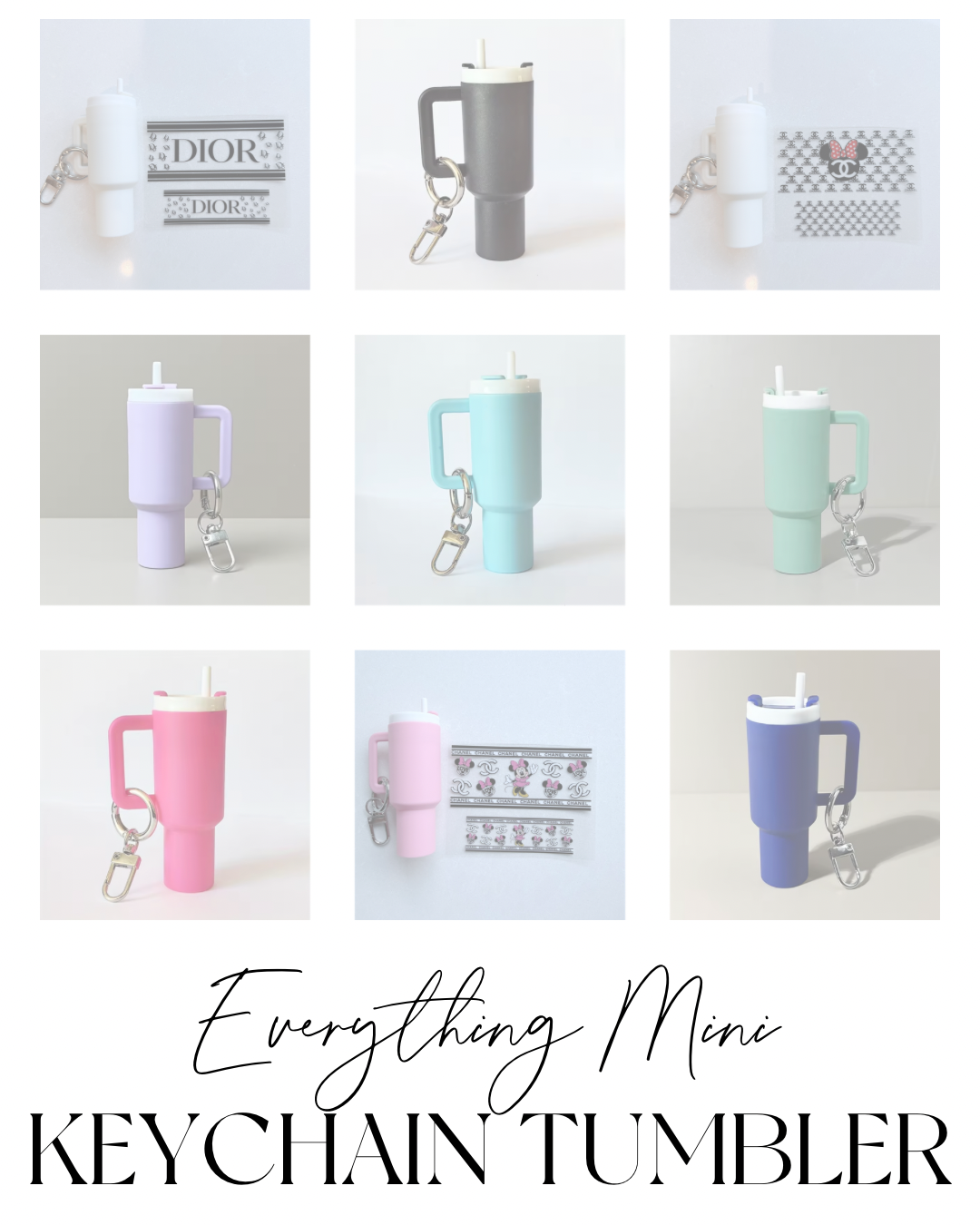 Blank Mini Tumbler Keychains & UVDTF Wraps – Supplies for Customisation & DIY Projects