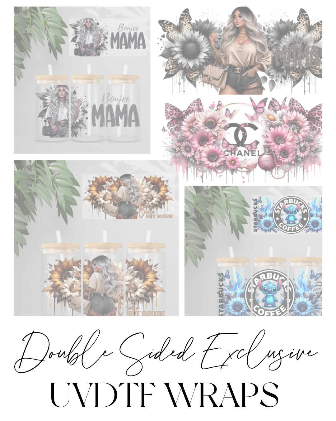 Premium Exclusive Double Sided UVDTF Wrap | 16oz Tumbler Transfer | 24cm x 11cm