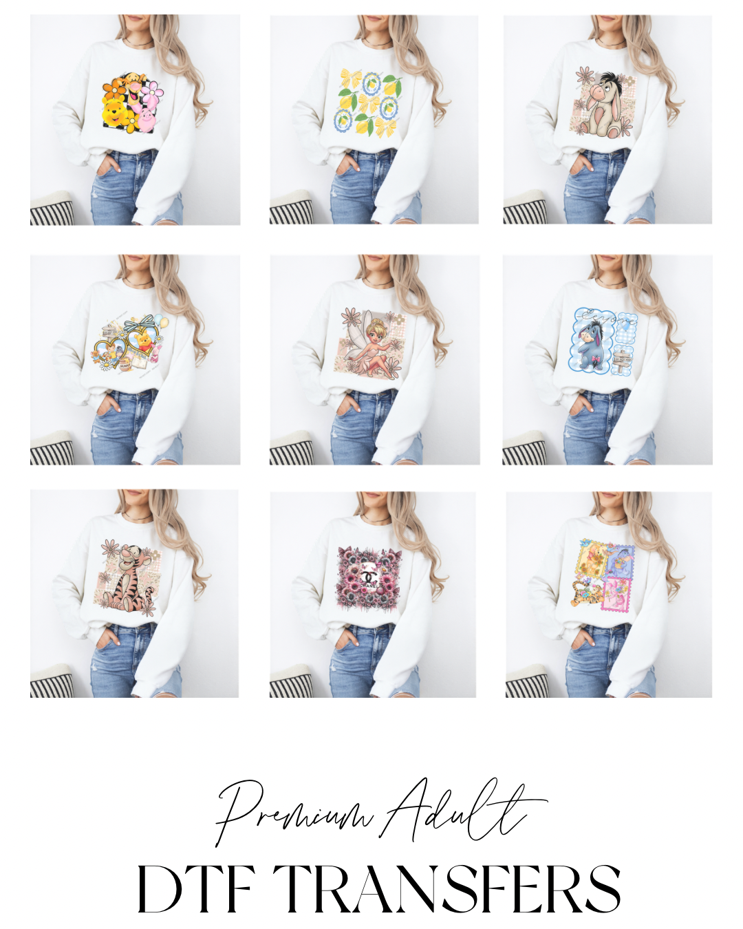 Adult DTF Heat Transfer Set | 25cm Transfer| Matching 10cm Transfer