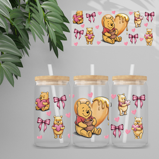 Double Sided UVDTF Wrap | 16oz Tumbler Transfer | 24cm x 11cm | Honey Bear & Friends | 5
