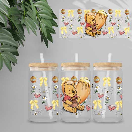 Double Sided UVDTF Wrap | 16oz Tumbler Transfer | 24cm x 11cm | Honey Bear & Friends | 7