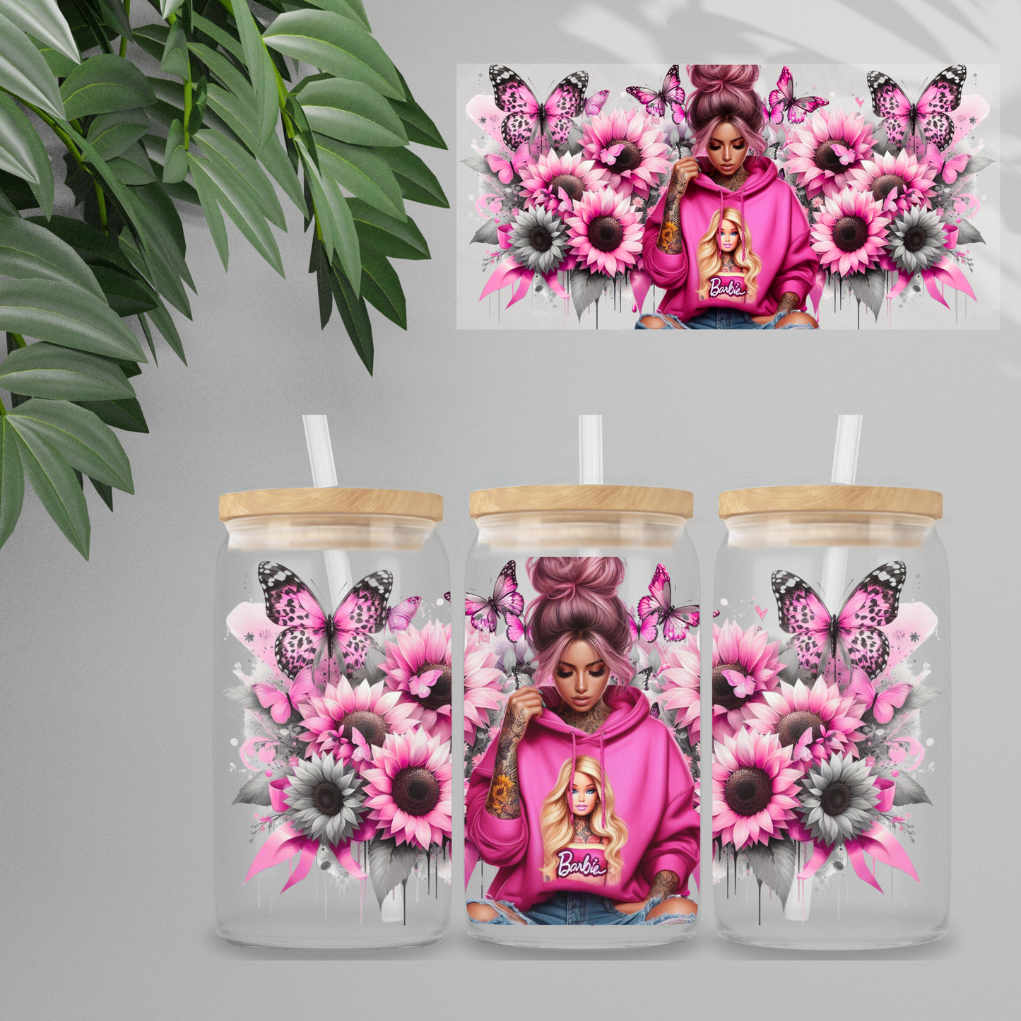 Double Sided UV DTF Wrap 16oz Tumbler Transfer (24cm x 11cm) Design 48