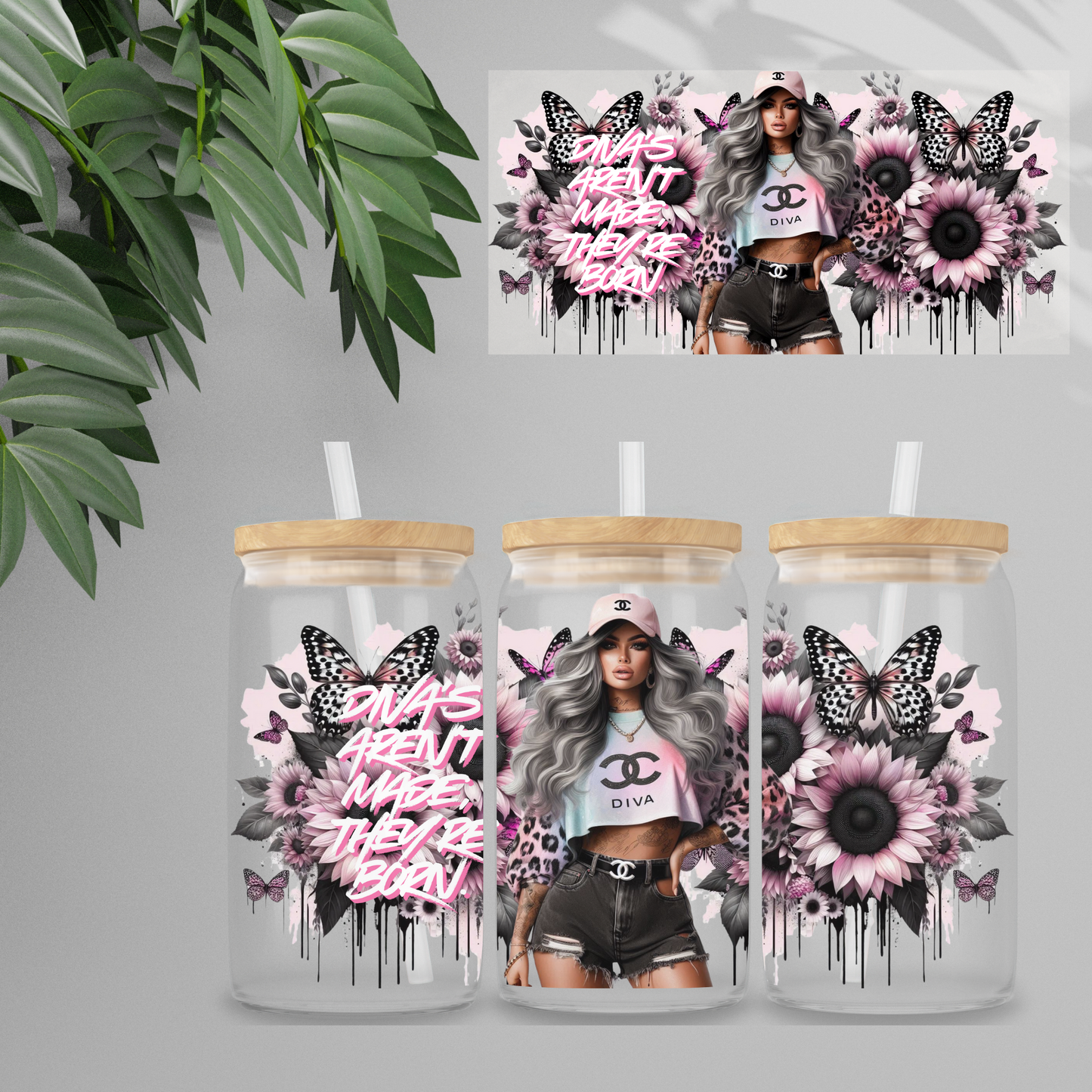 Double Sided UV DTF Wrap 16oz Tumbler Transfer (24cm x 11cm) Design 50