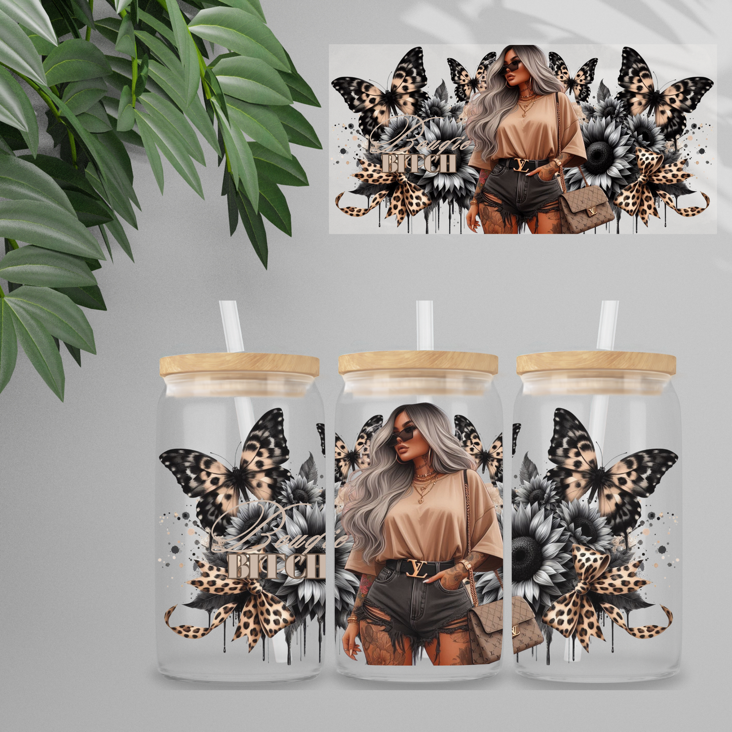 Double Sided UV DTF Wrap 16oz Tumbler Transfer (24cm x 11cm) Design 52