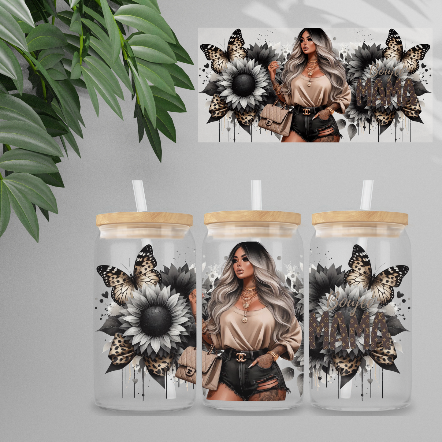 Double Sided UV DTF Wrap 16oz Tumbler Transfer (24cm x 11cm) Design 55