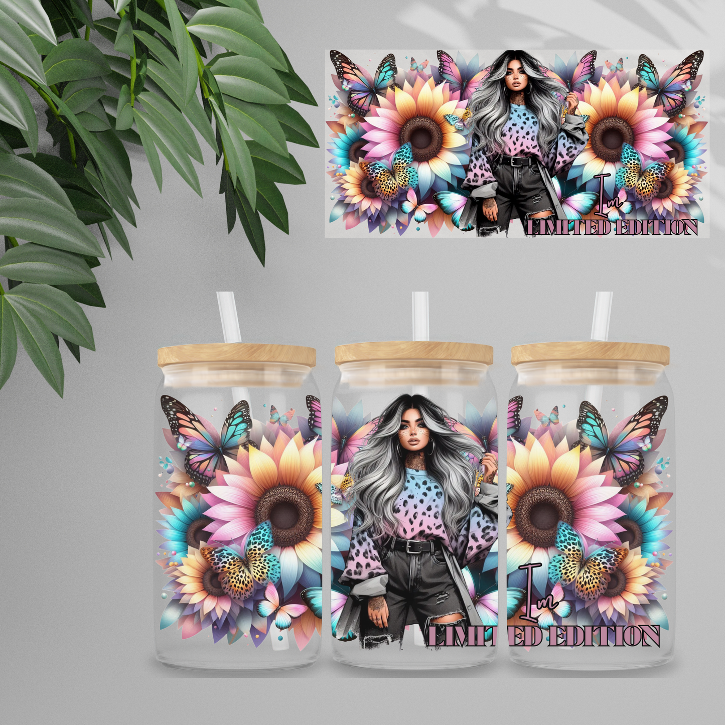 Double Sided UV DTF Wrap 16oz Tumbler Transfer (24cm x 11cm) Design 57