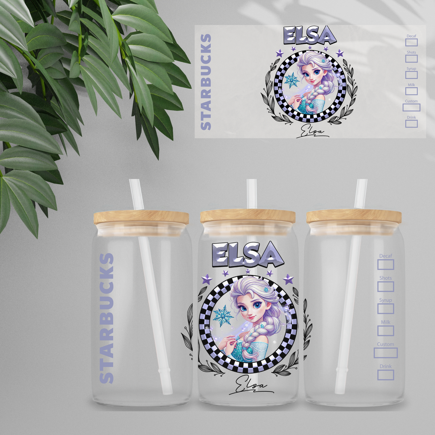 Double Sided UV DTF Wrap 16oz Tumbler Transfer (24cm x 11cm) Design 62